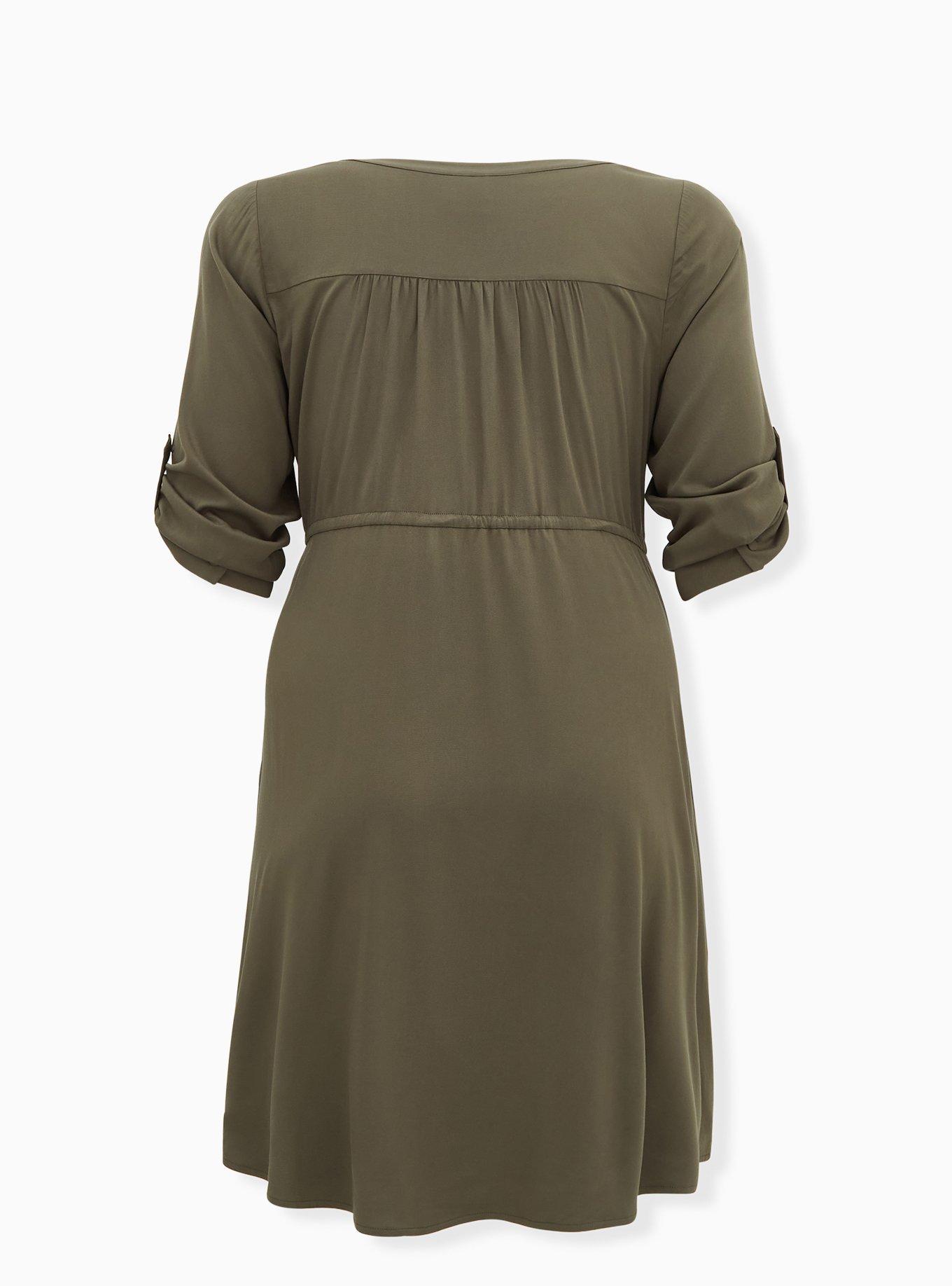 Super-Soft 3/4 Sleeve Dress with Adjustable Drawstring