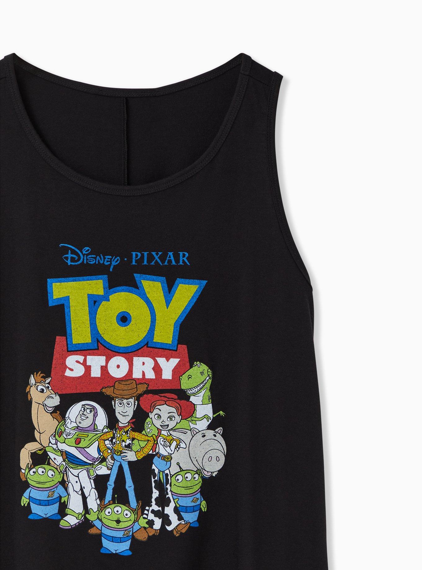Plus Size Disney Pixar Toy Story Black Crew Tank, DEEP BLACK, alternate