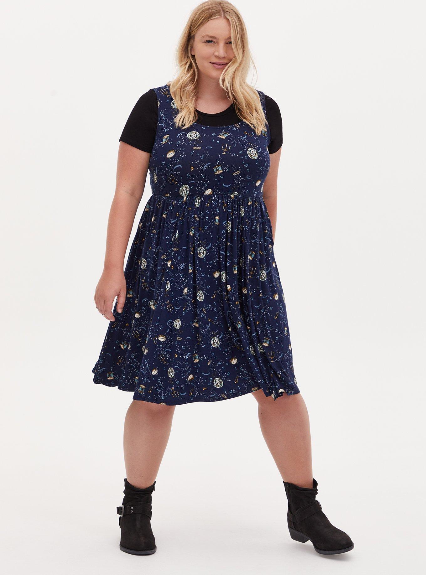Plus Size Disney The Haunted Mansion Madame Leota Navy Skater Dress Torrid