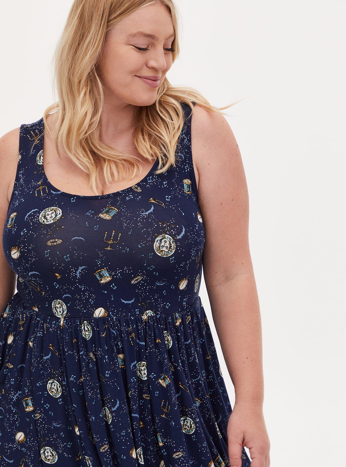 Plus Size Disney The Haunted Mansion Madame Leota Navy Skater Dress, MULTI, alternate