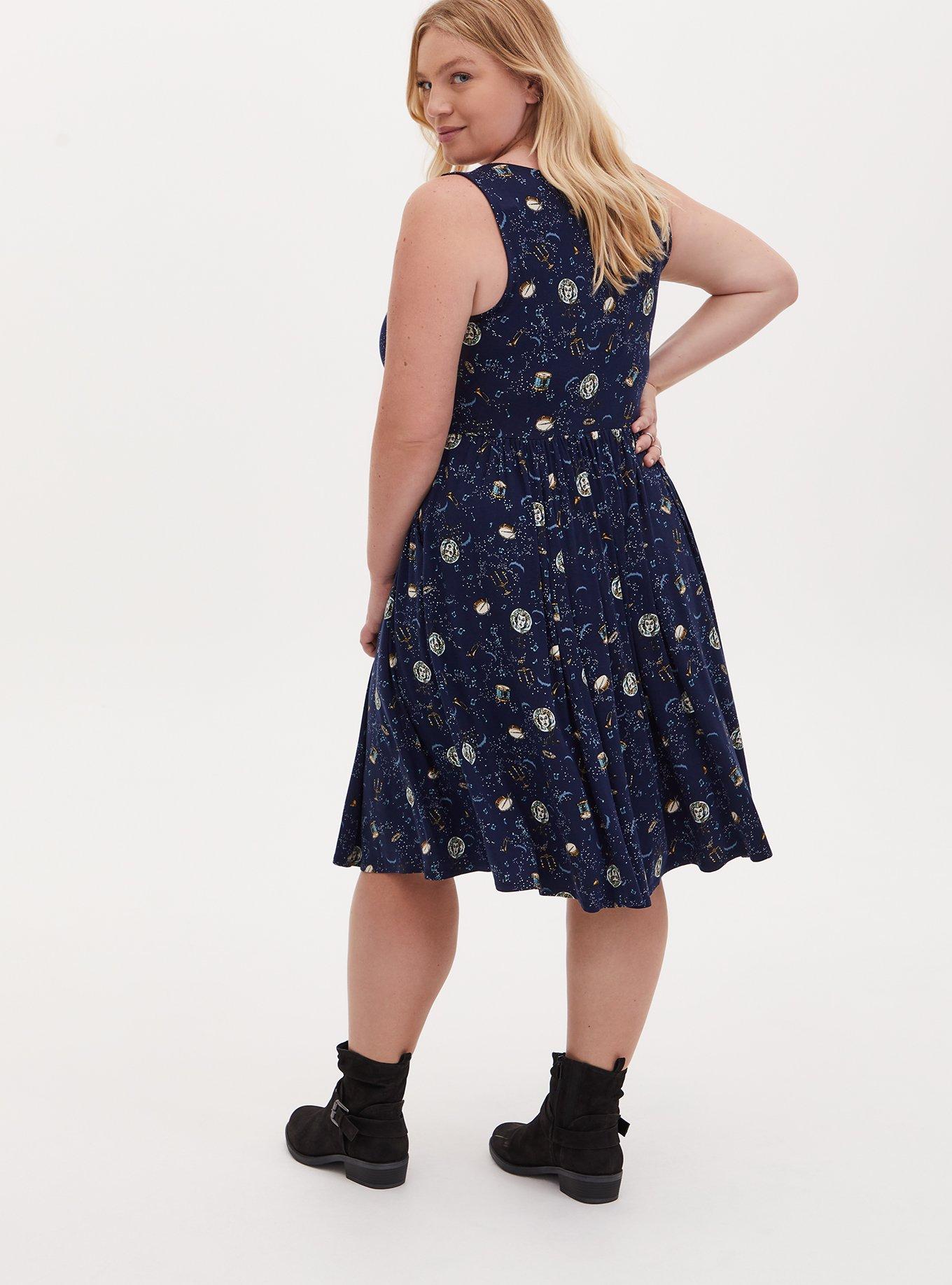 Plus Size Disney The Haunted Mansion Madame Leota Navy Skater Dress, MULTI, alternate