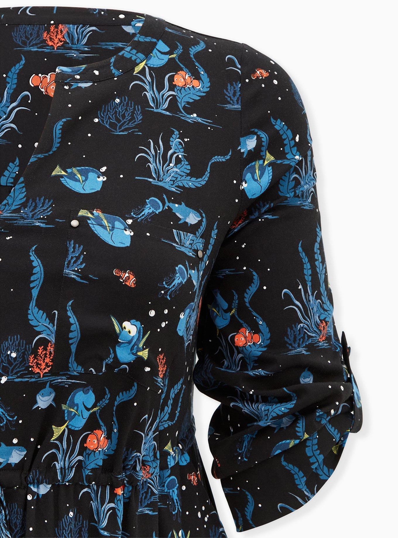 Disney Pixar Finding Nemo Dory & Marlin Challis Shirt Dress, MULTI, alternate