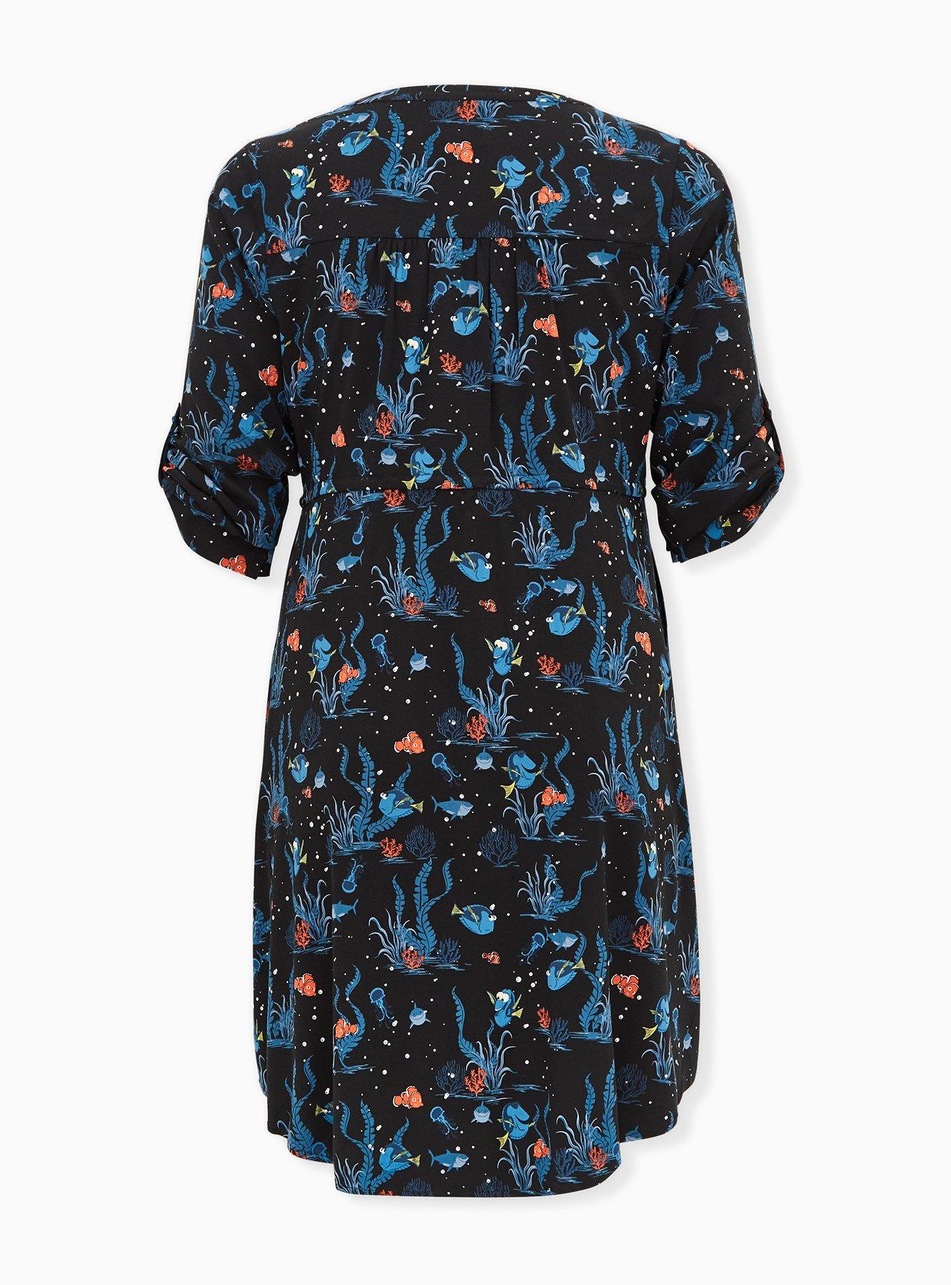 Disney Pixar Finding Nemo Dory & Marlin Challis Shirt Dress, MULTI, alternate