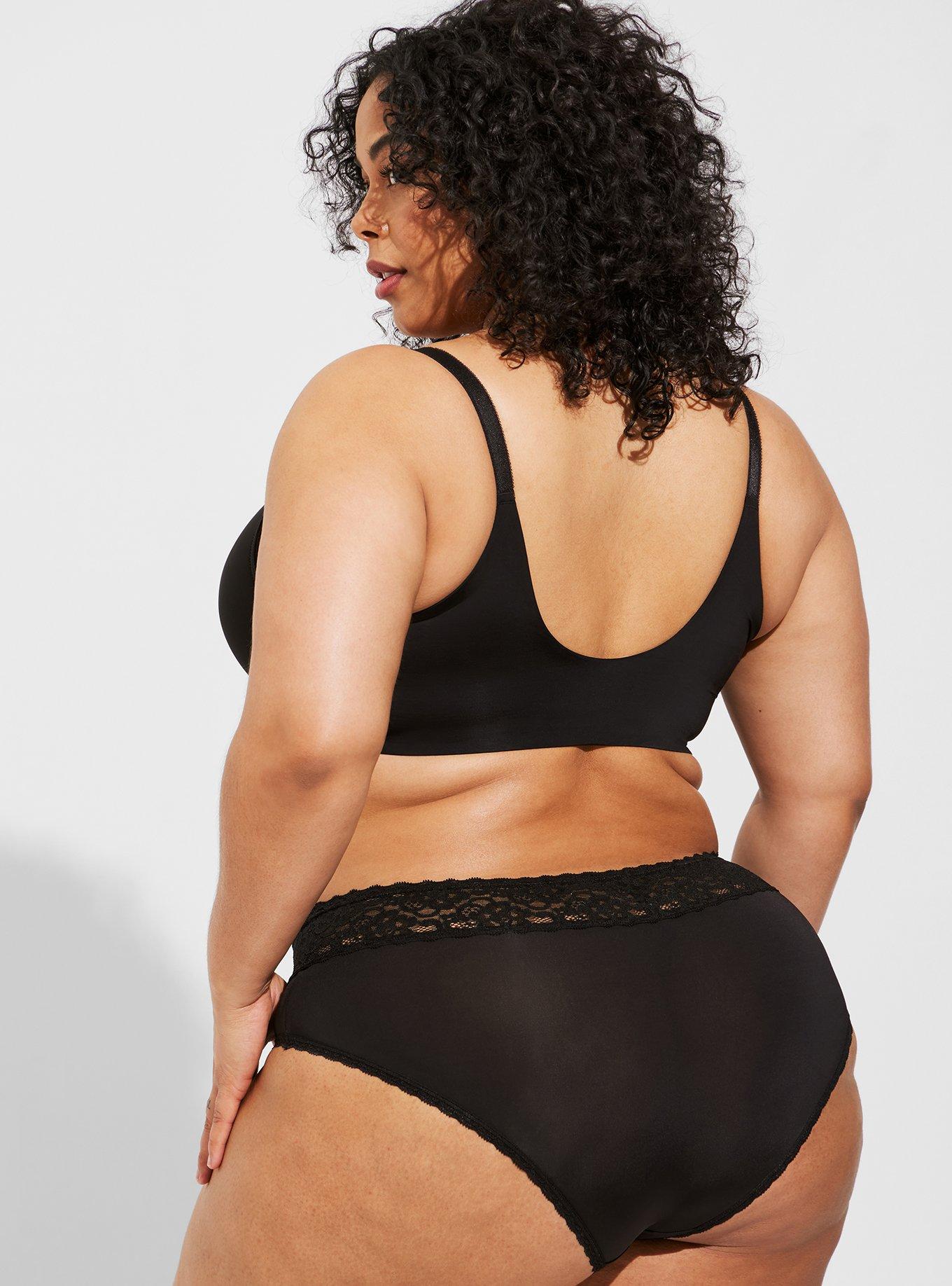 Plus Size - Second Skin Mid-Rise Hipster Lace Trim Panty - Torrid