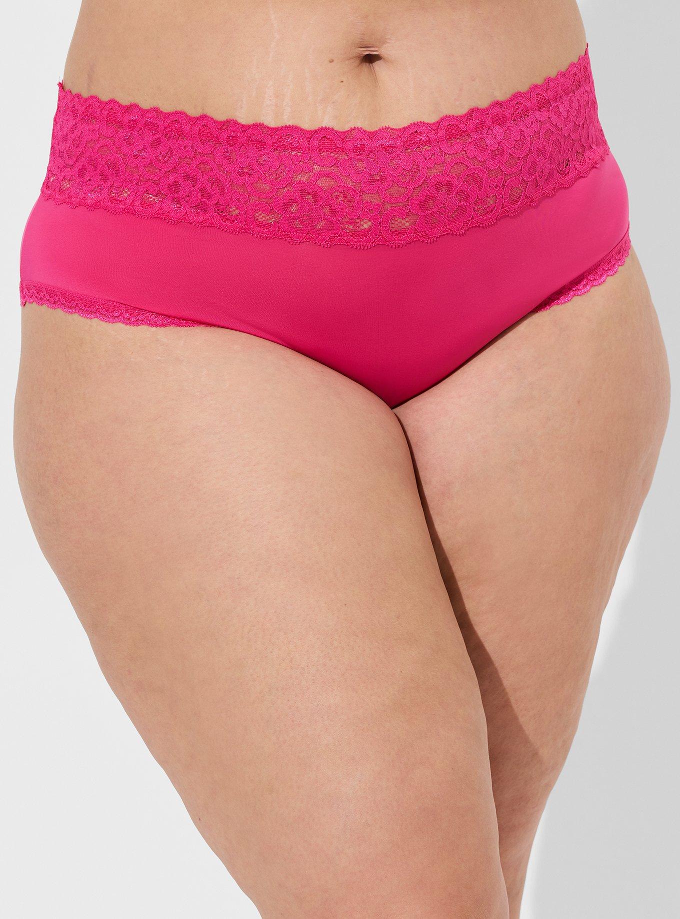 Plus Size - Second Skin Mid-Rise Cheeky Lace Trim Panty - Torrid