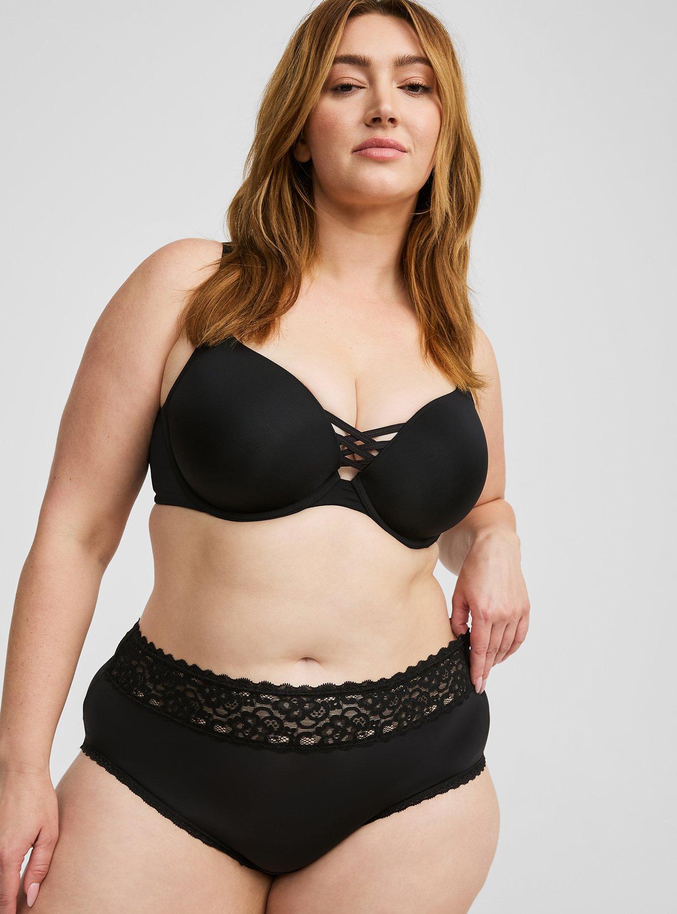 Plus Size - Second Skin Mid-Rise Cheeky Lace Trim Panty - Torrid