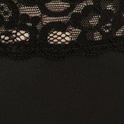 Second Skin Mid-Rise Hipster Lace Trim Panty, RICH BLACK, swatch