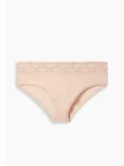 Second Skin Mid-Rise Hipster Lace Trim Panty, ROSE DUST, hi-res