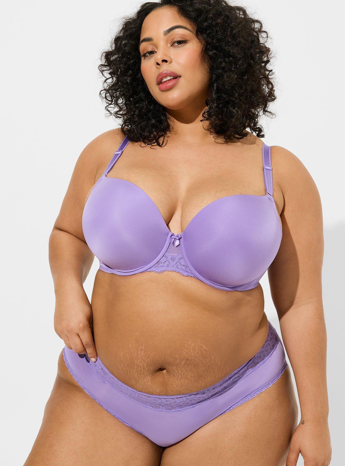 Torrid Purple Galaxy Bralette & Lattice Back Hipst Panty Set Plus Size 3X,  22/24