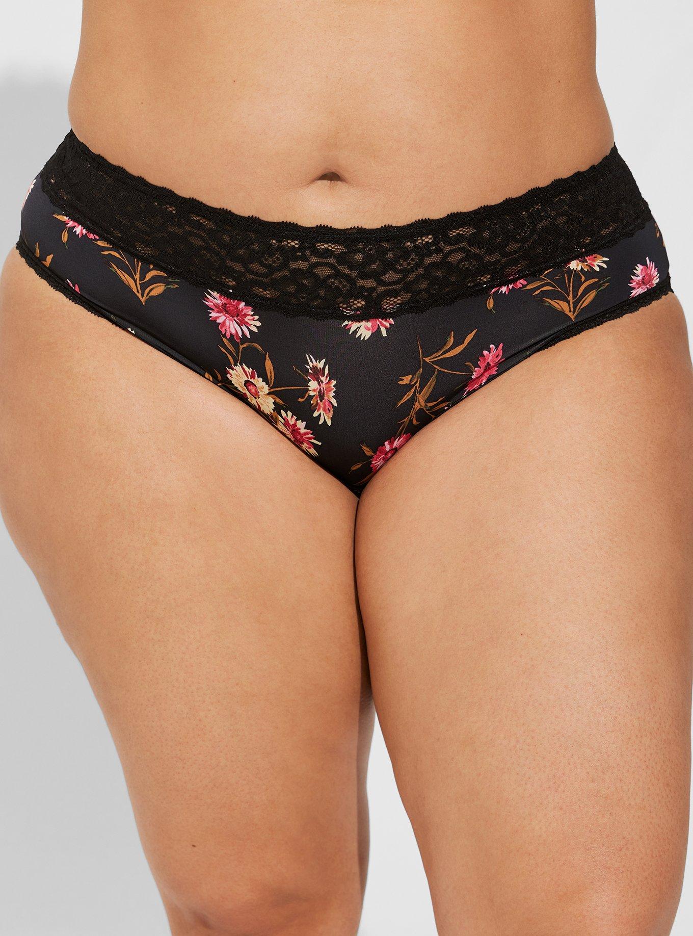 Plus Size - Cotton Mid-Rise Hipster Lace Trim Panty - Torrid