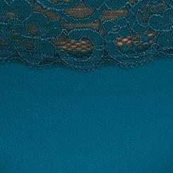 Plus Size Second Skin Mid-Rise Hipster Lace Trim Panty, DARK TURQUOISE, swatch