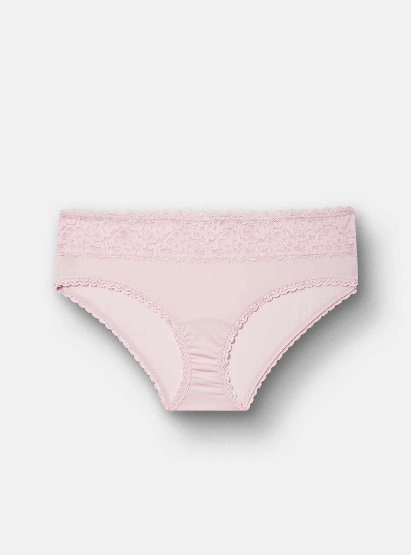 Second Skin Mid-Rise Hipster Lace Trim Panty, PARFAIT PINK, hi-res