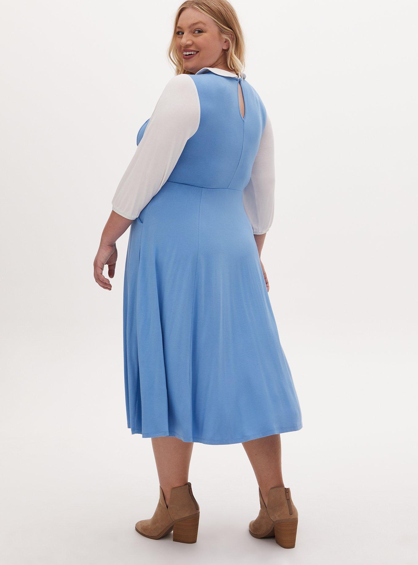 Plus Size Disney Beauty and the Beast Belle Blue Midi Dress Torrid