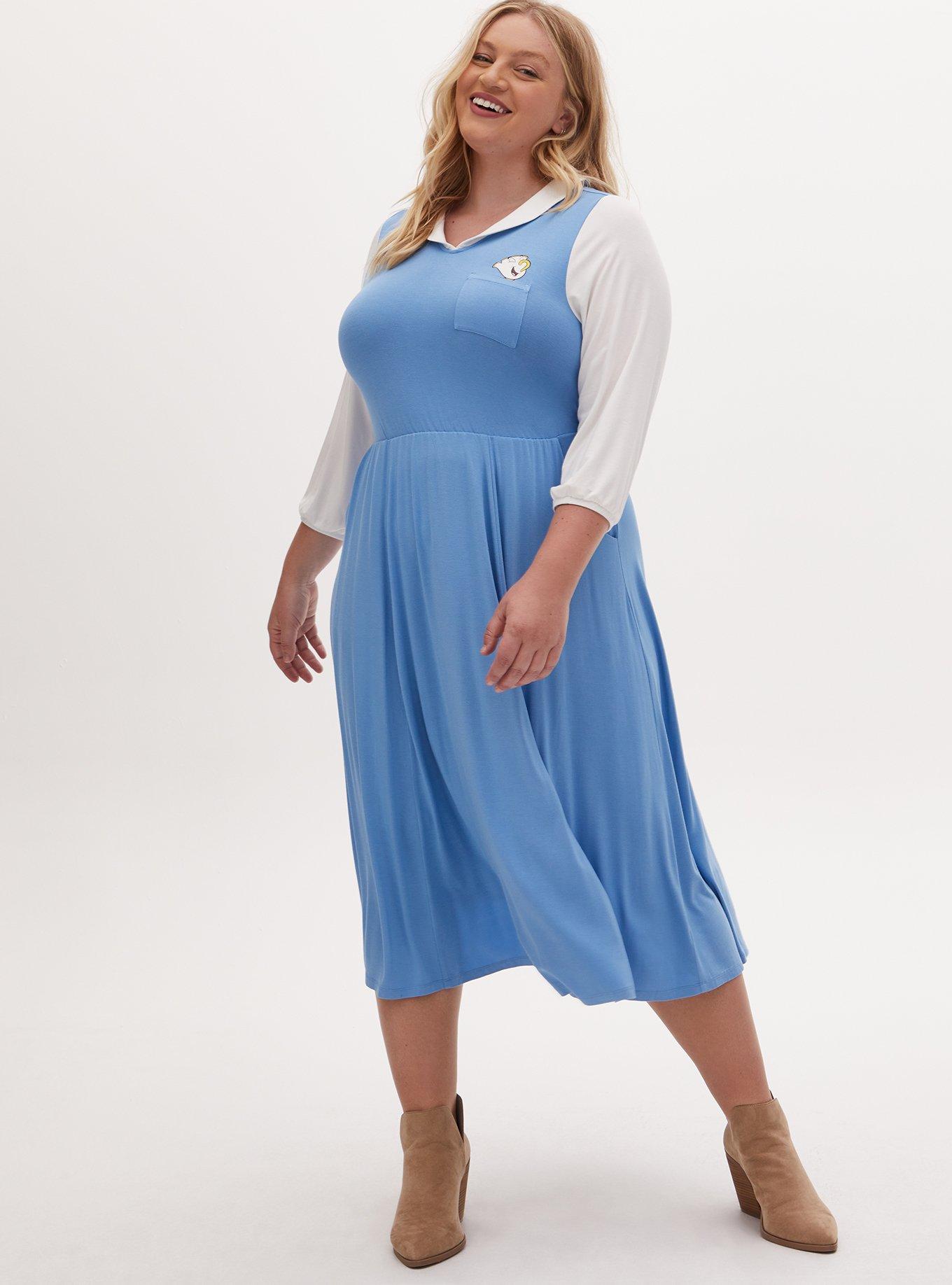 Plus Size - Disney Beauty and the Beast Belle Blue Midi Dress - Torrid