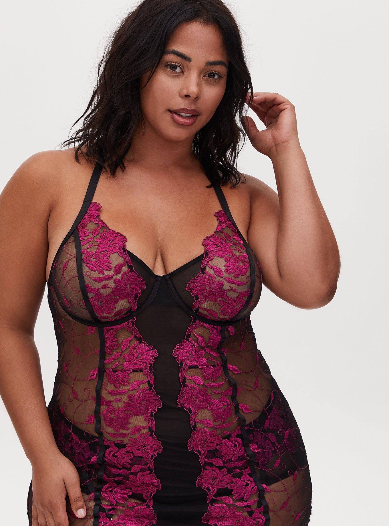 Plus Size - Multicolor Floral Mesh Embroidered Underwire Bra - Torrid