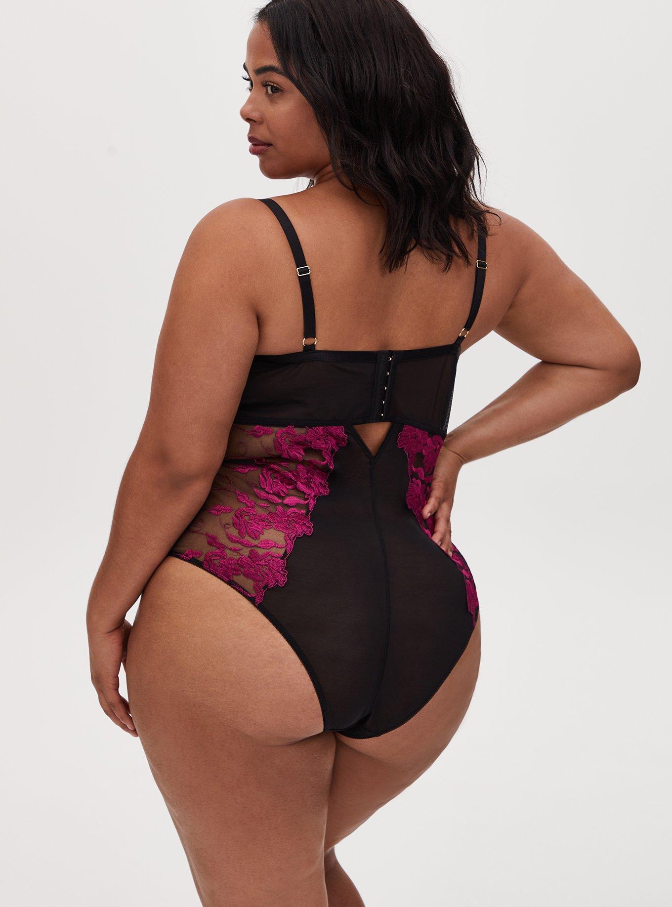 Embroidered mesh bodysuit deals
