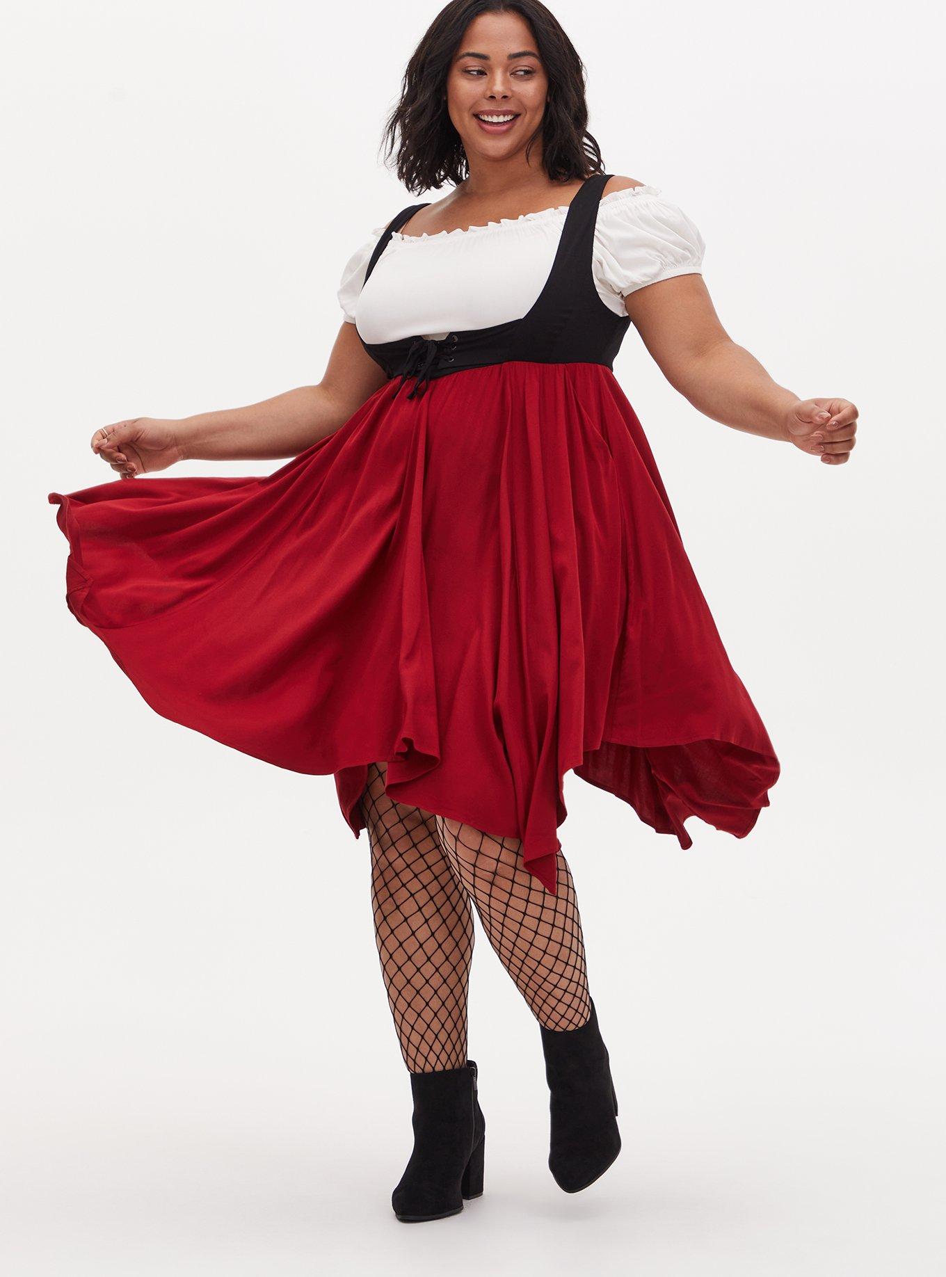 Plus Size Ruffled Pirate Costume Blouse for Women