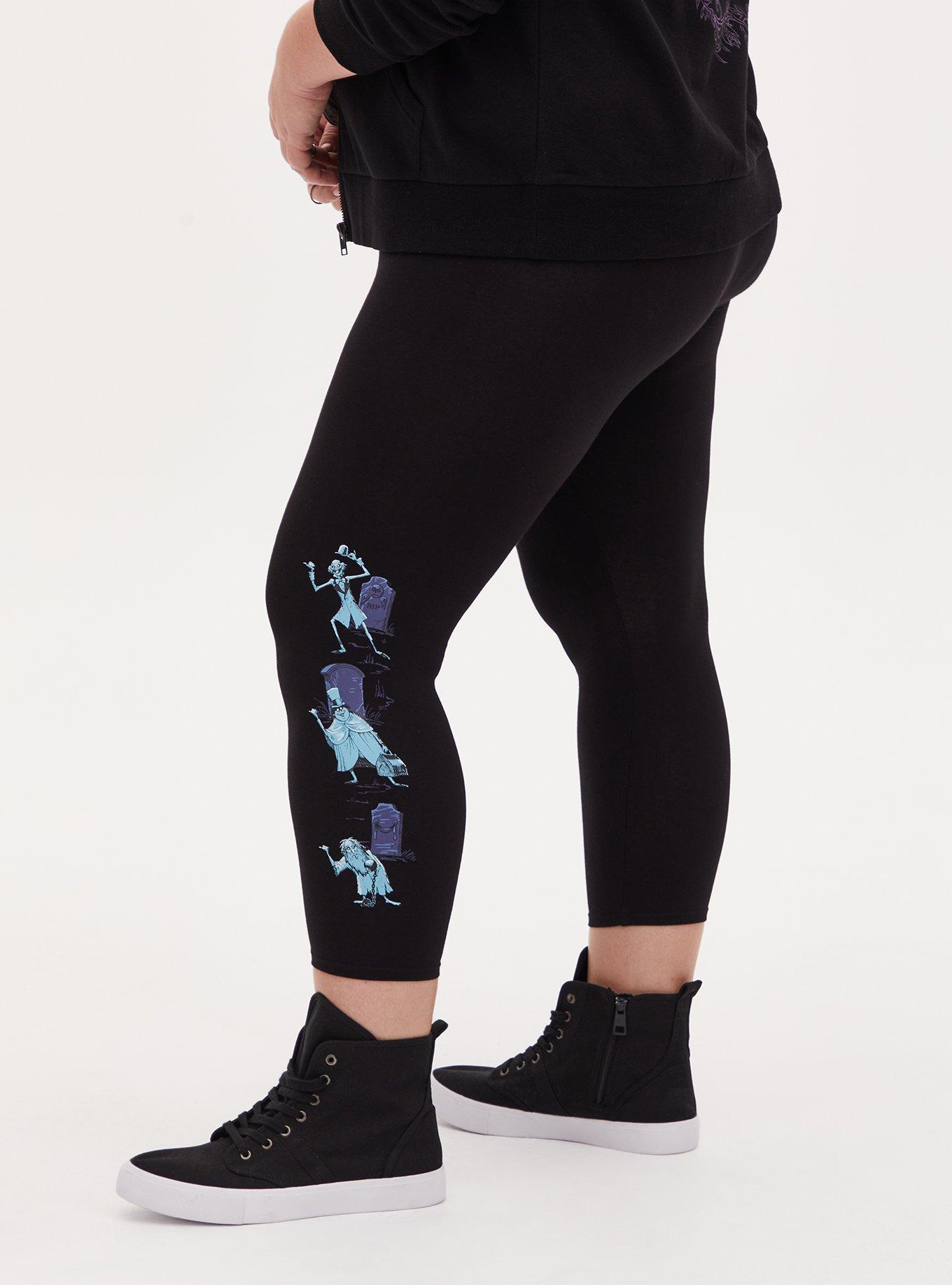 Plus Size Disney The Haunted Mansion Hitch Hiking Ghost Black Crop Legging, DEEP BLACK, alternate