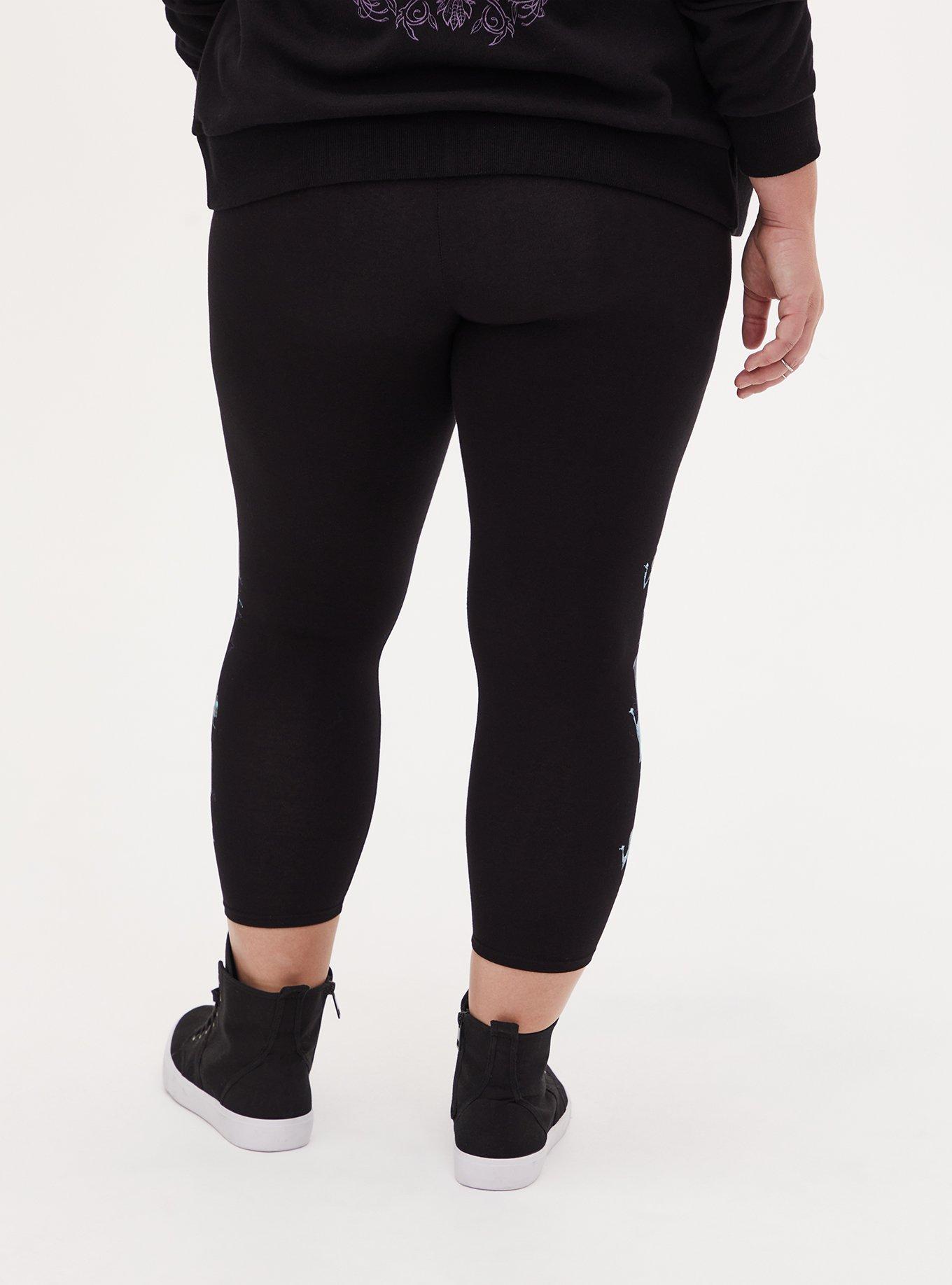 Plus Size Disney The Haunted Mansion Hitch Hiking Ghost Black Crop Legging, DEEP BLACK, alternate
