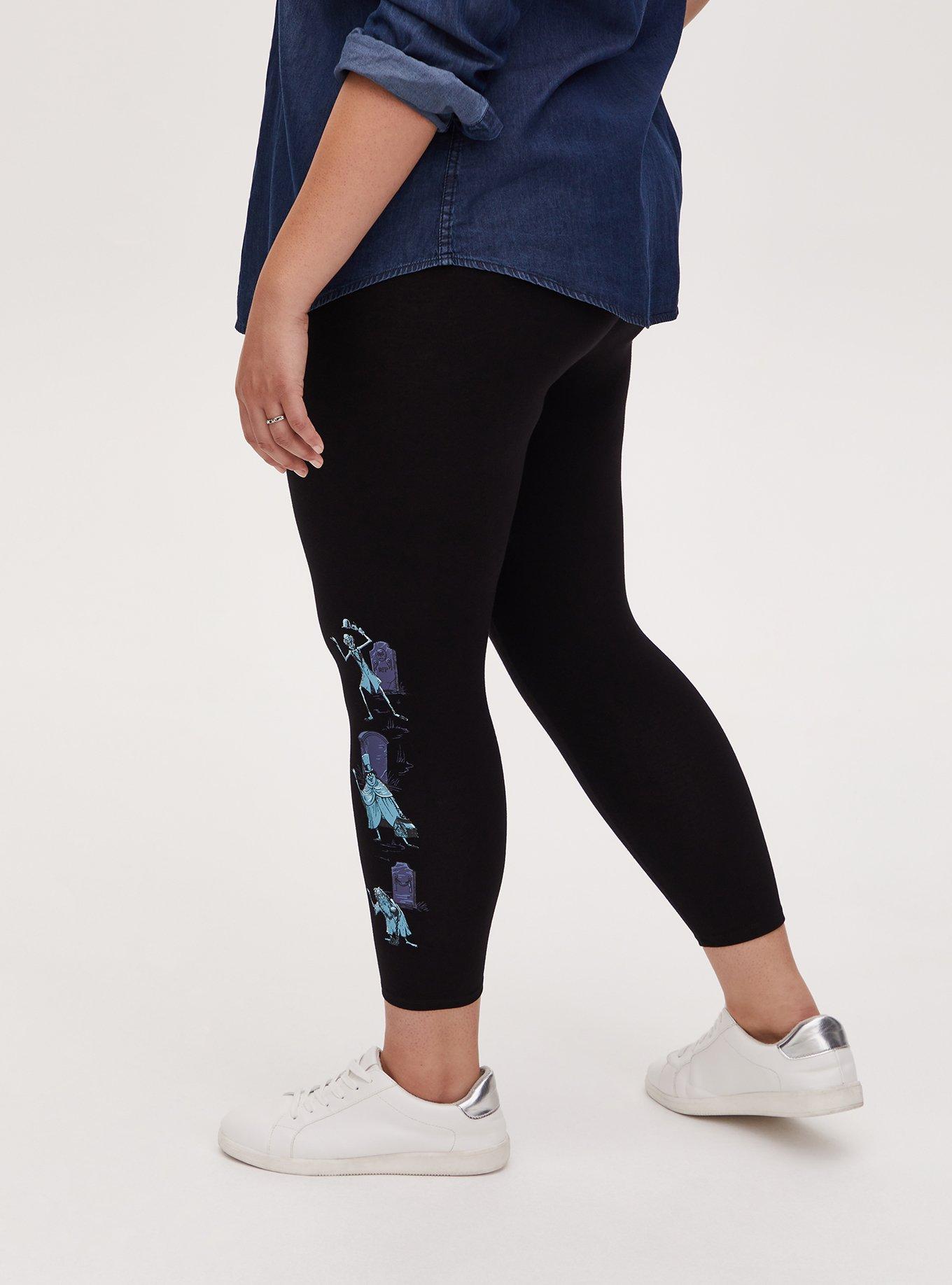 Plus Size Disney The Haunted Mansion Hitch Hiking Ghost Black Crop Legging, DEEP BLACK, alternate