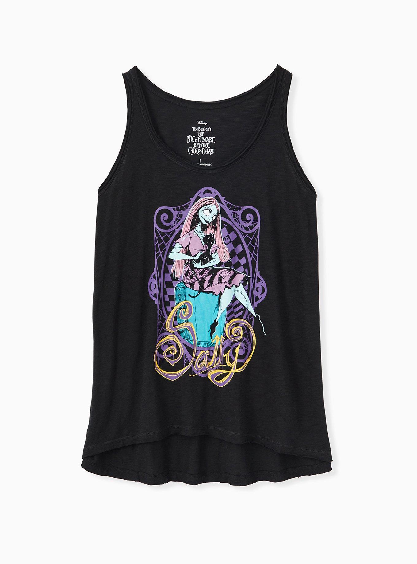 Disney The Nightmare Before Christmas Sally Black Sleep Tank, DEEP BLACK, hi-res