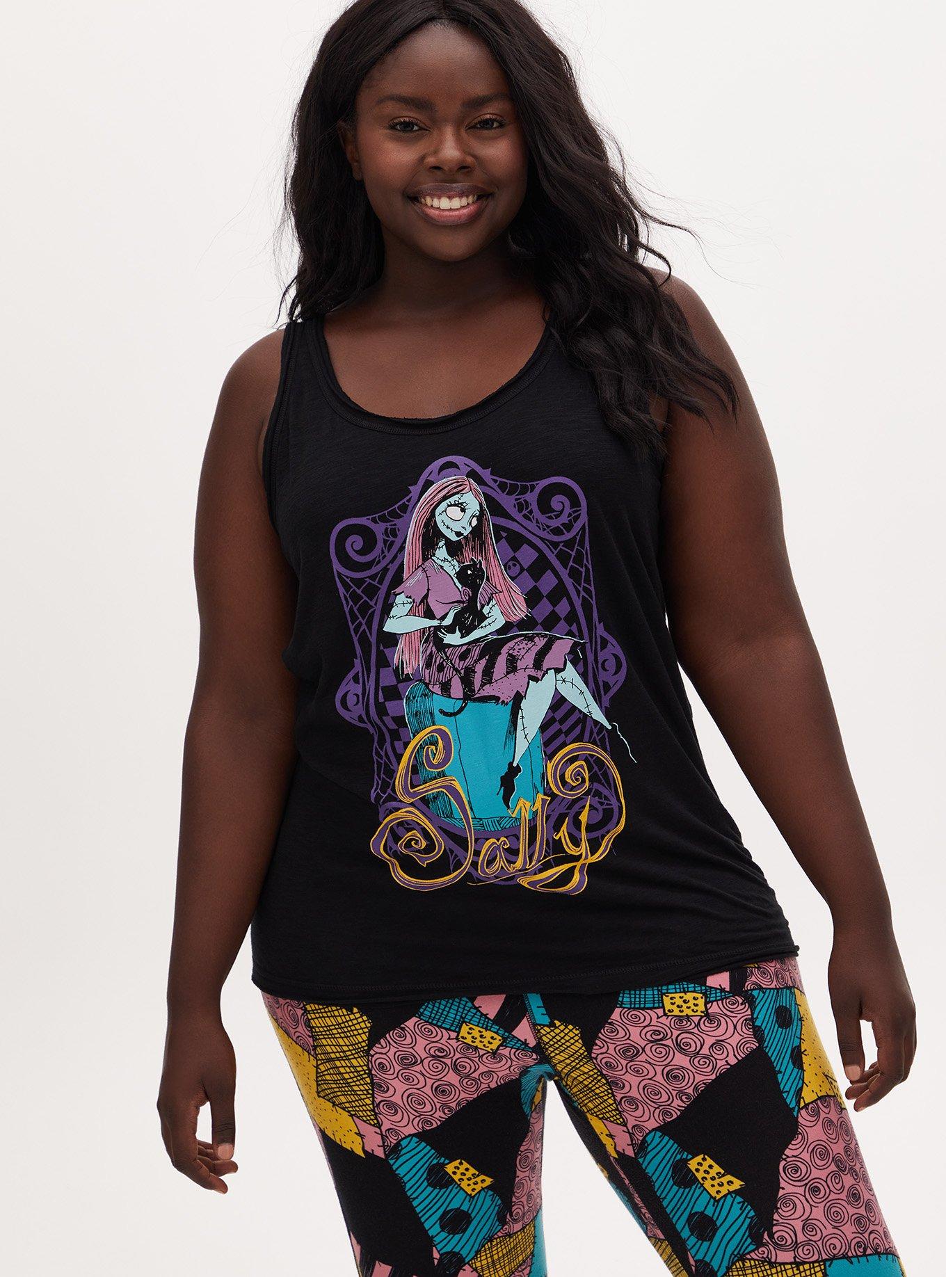Disney The Nightmare Before Christmas Sally Black Sleep Tank, DEEP BLACK, hi-res