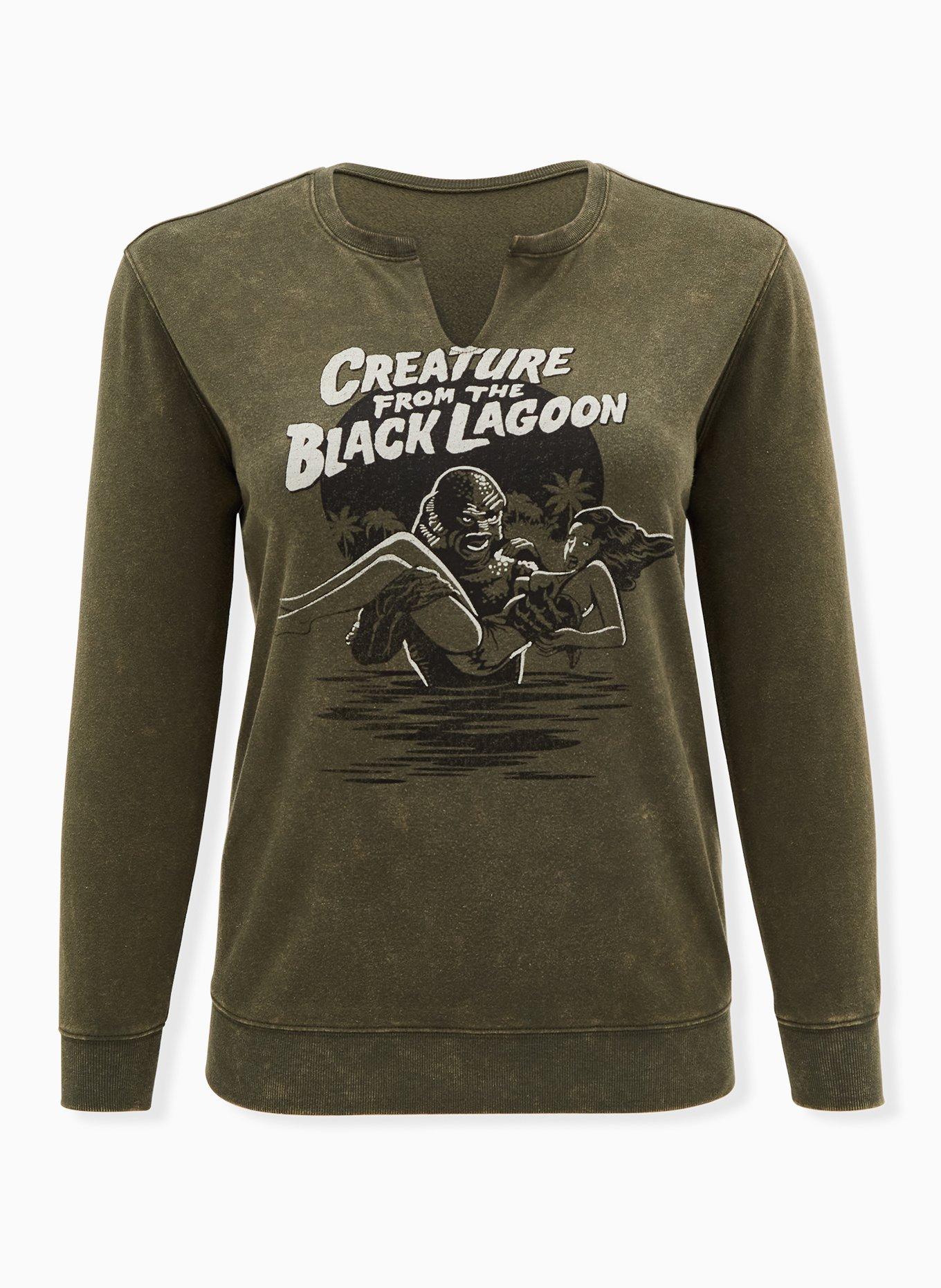 Plus Size - Universal Monster's Black Lagoon Olive Green Fleece