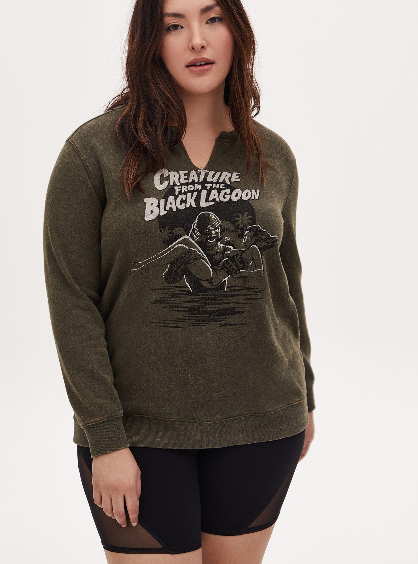 Plus Size - Universal Monster's Black Lagoon Olive Green Fleece