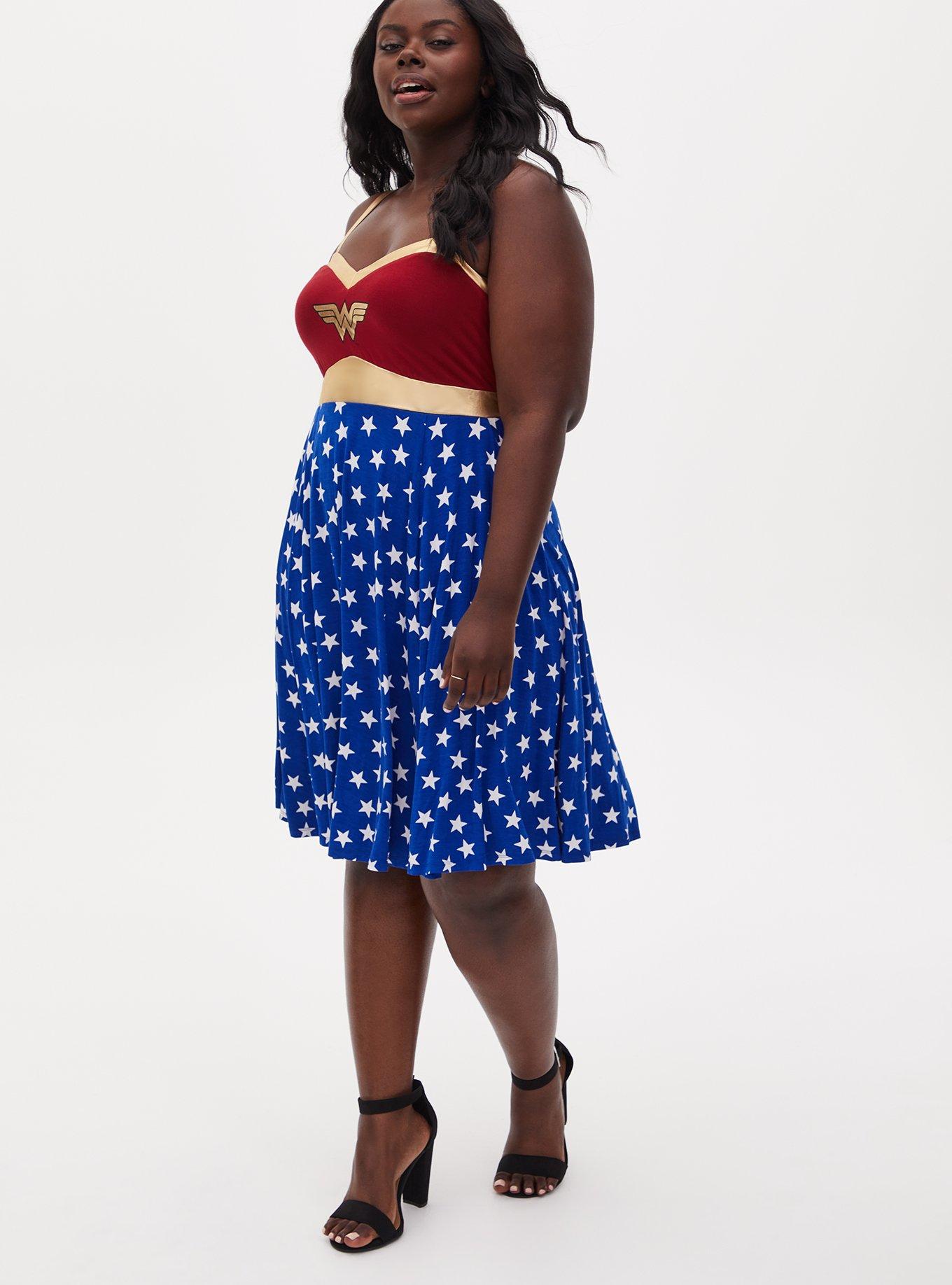 Plus size red on sale and blue skirt