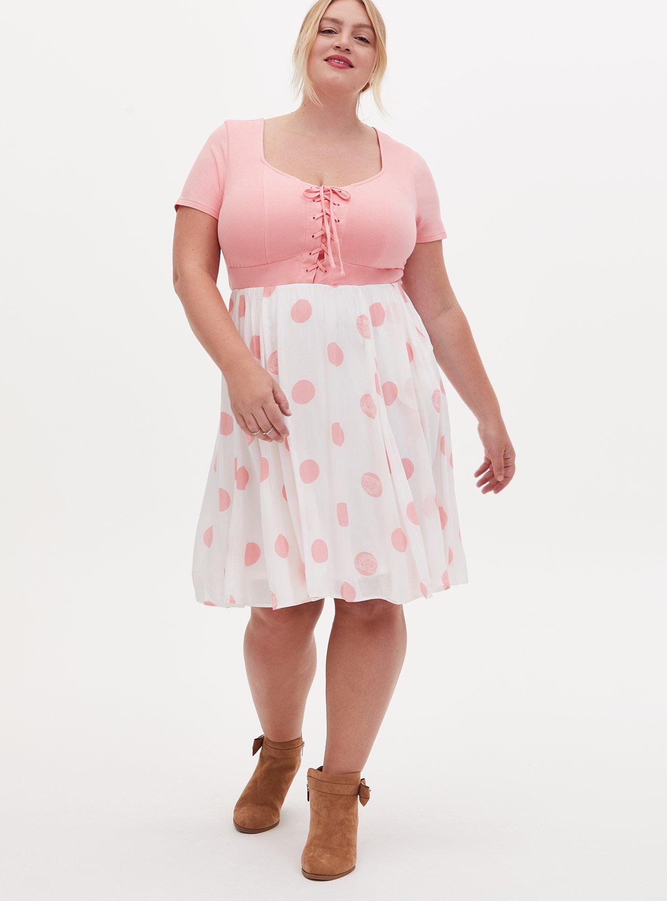 Plus Size - Disney Pixar Toy Story Bo Peep Pink Polka Dot Knit to