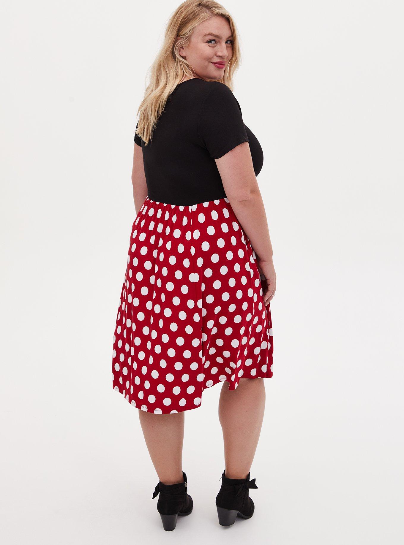 Plus Size Disney Minnie Mouse Polka Dot Skater Dress Torrid