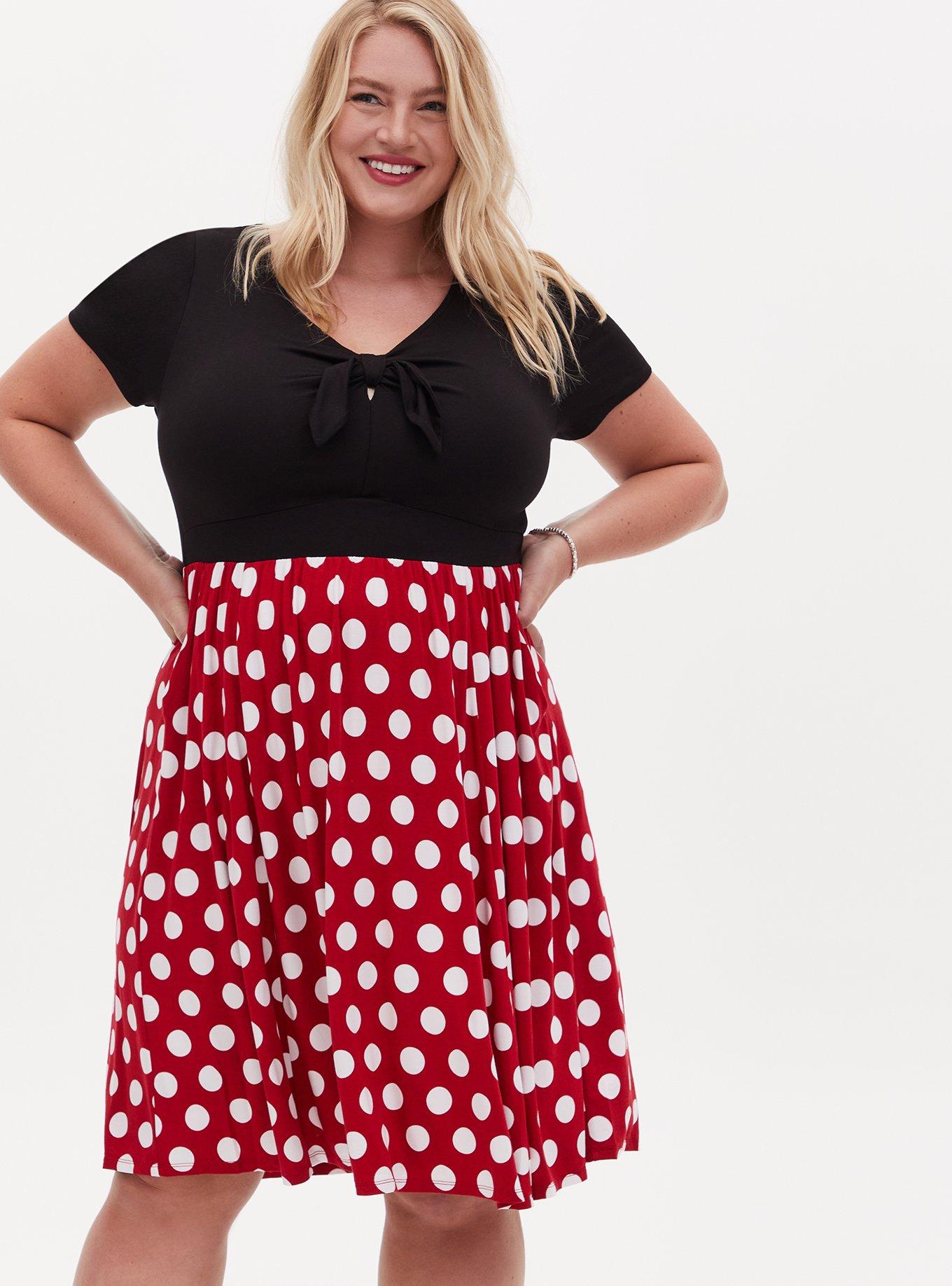 Plus Size Disney Minnie Mouse Polka Dot Skater Dress Torrid