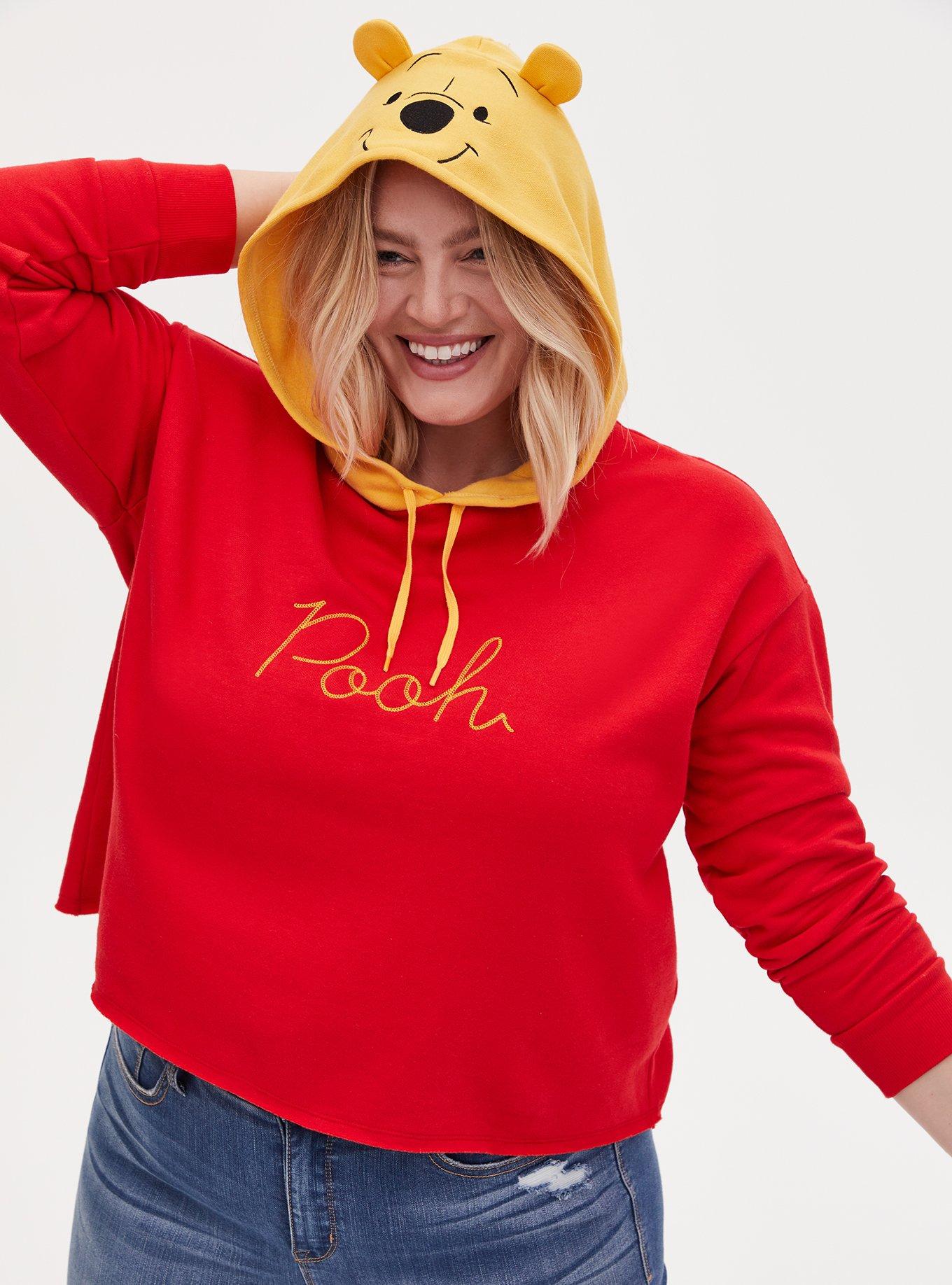 Plus Size Disney Winnie The Pooh Red Fleece Crop Hoodie Torrid