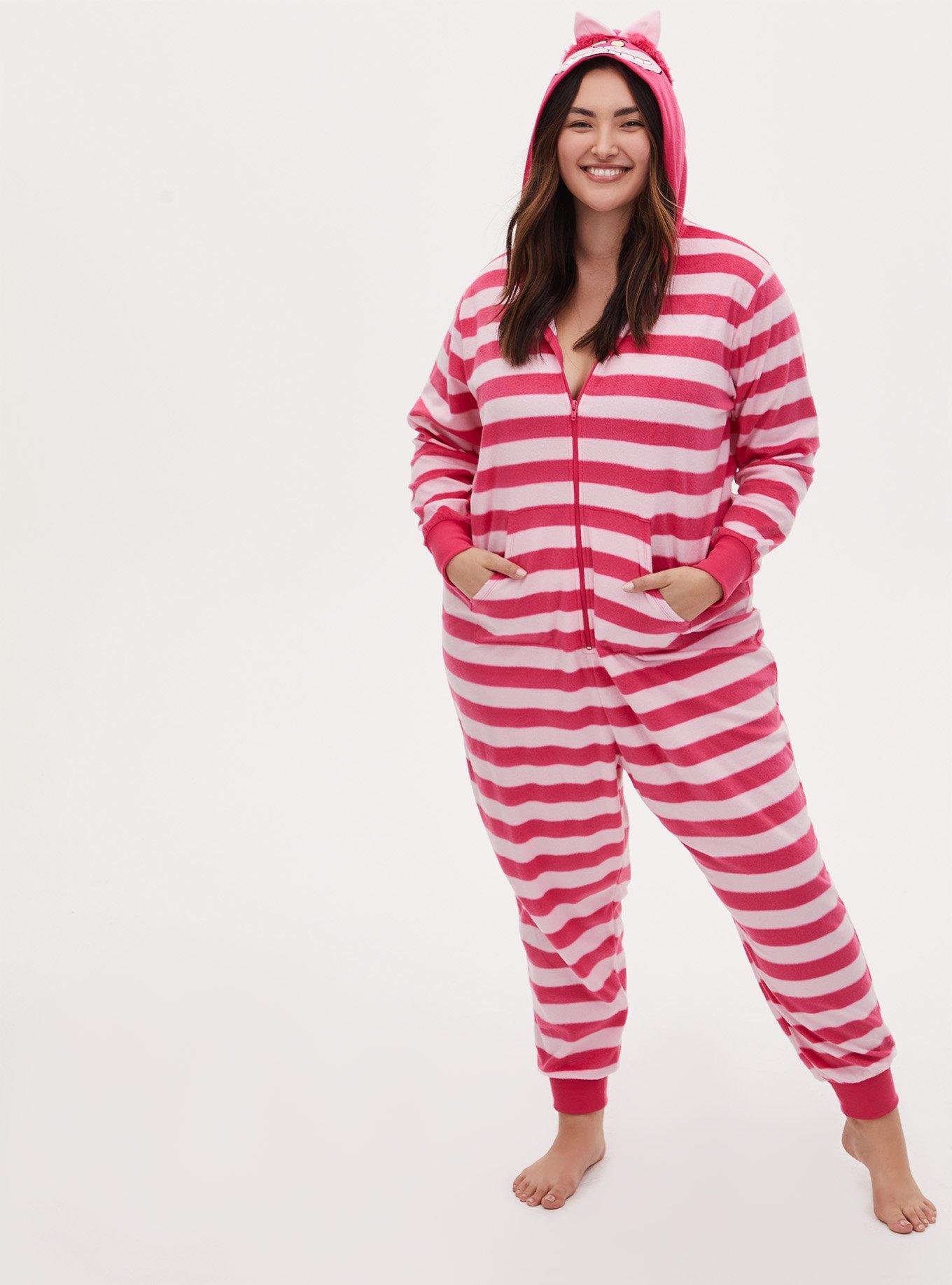 Plus Size - Disney Alice In Wonderland Cheshire Cat Stripe Fleece