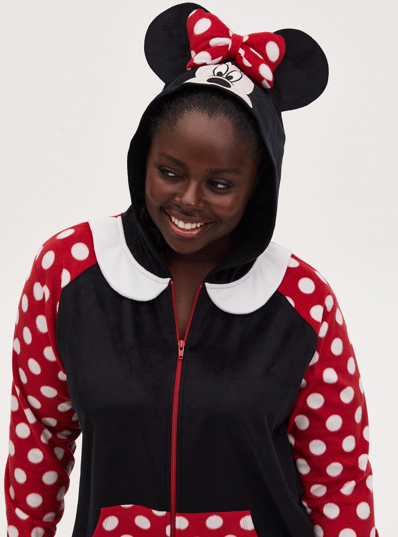 Plus Size - Disney Minnie Mouse Polka Dot Fleece Onesie - Torrid
