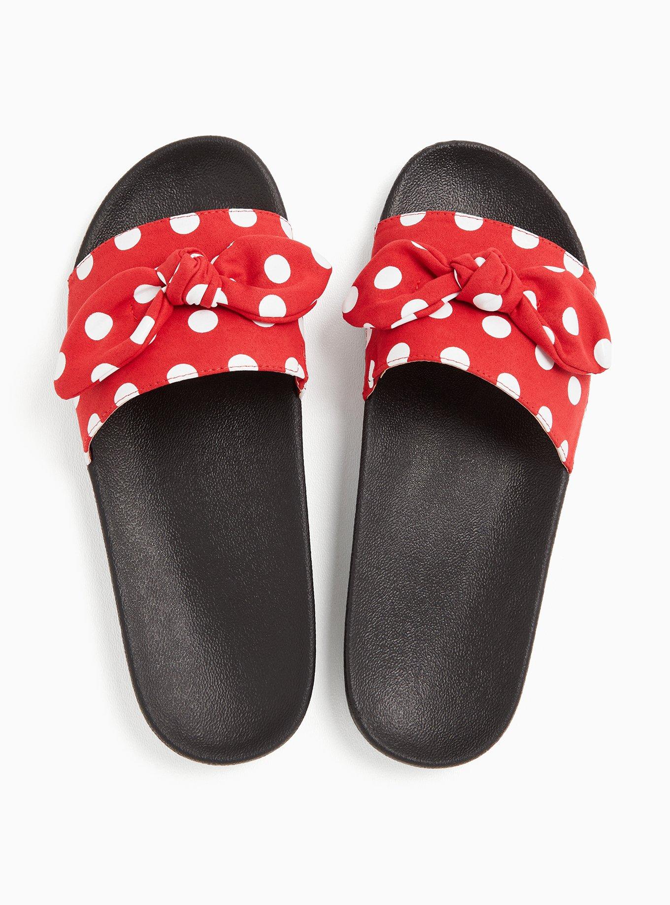 Plus Size Disney Minnie Mouse Red Polka Dot Bow Slide (WW), BLACK, alternate