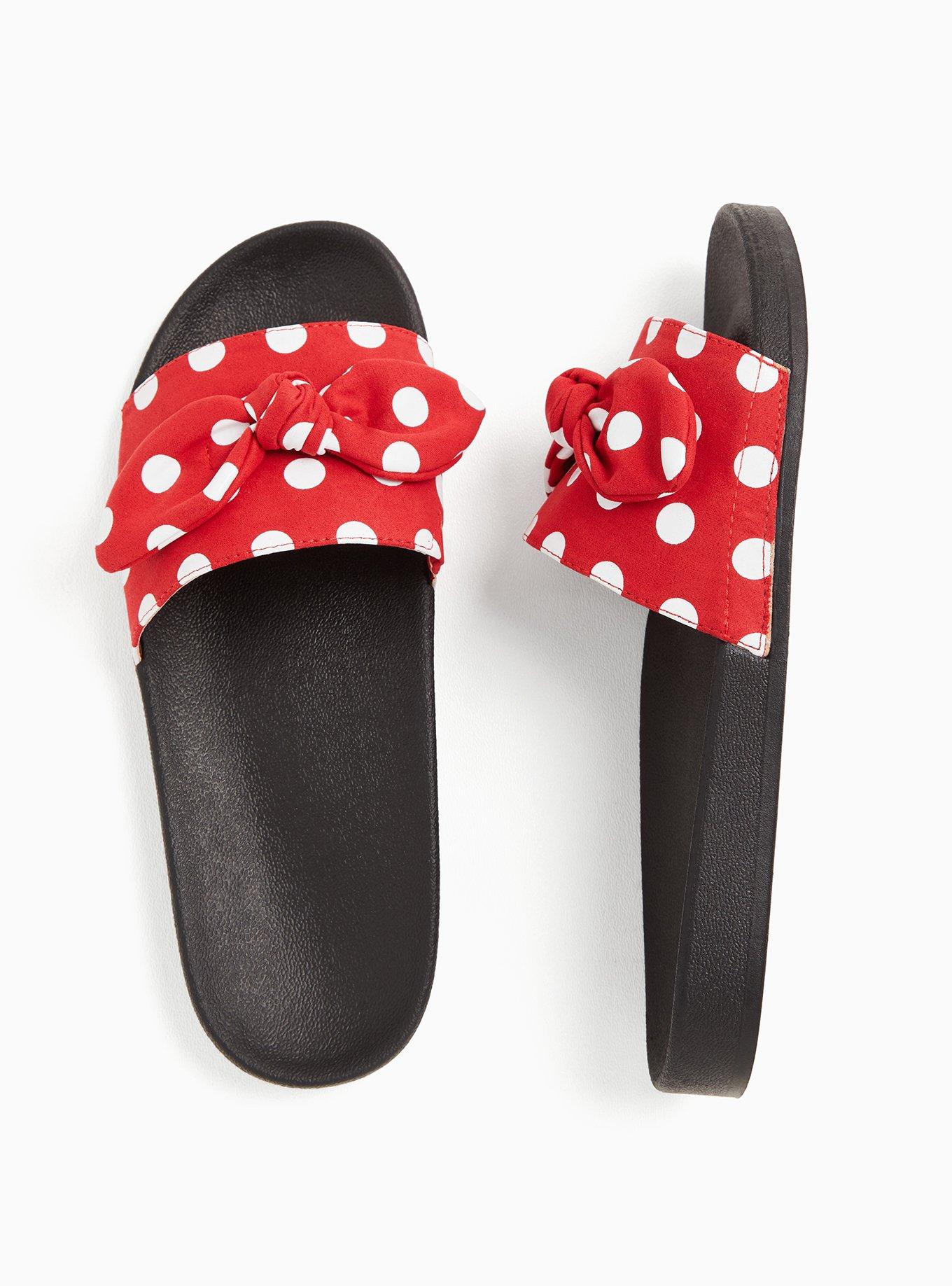 Disney Minnie Mouse Red Polka Dot Bow Slide (WW), BLACK, alternate