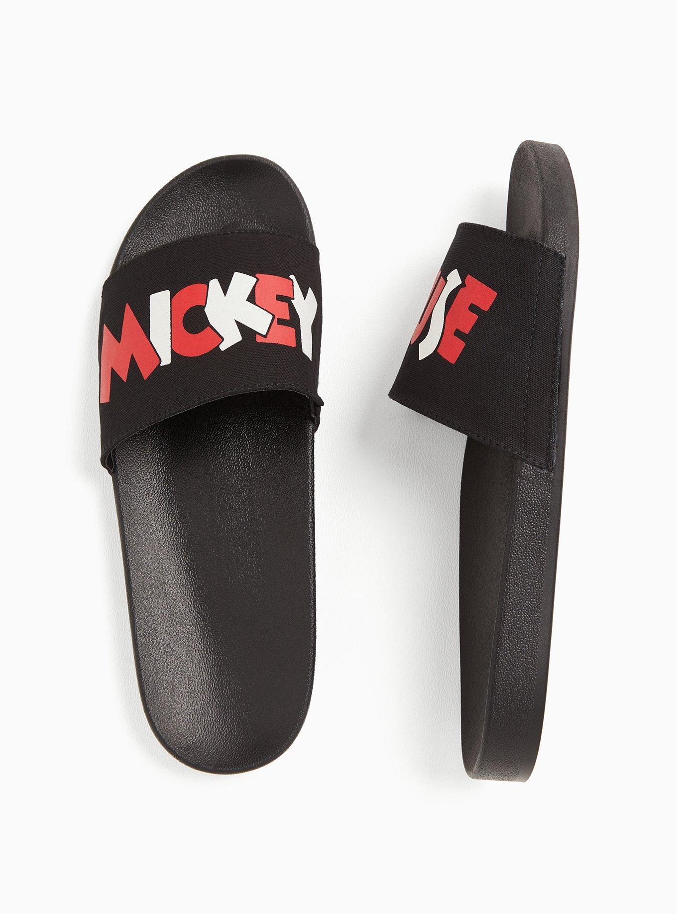 Plus Size Disney Mickey Mouse Black Slide (WW), BLACK, alternate