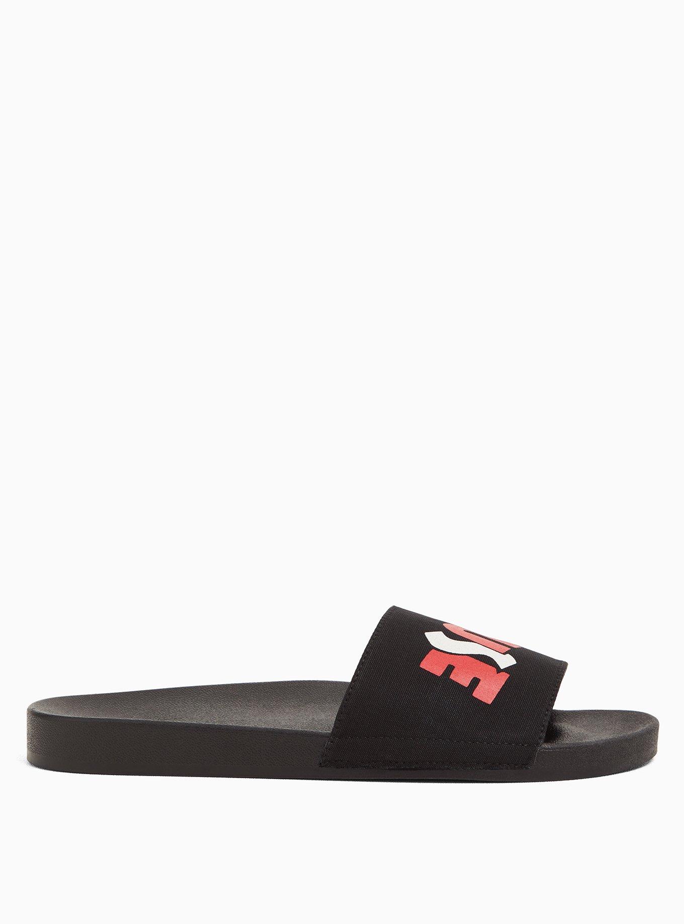 Plus Size Disney Mickey Mouse Black Slide (WW), BLACK, alternate