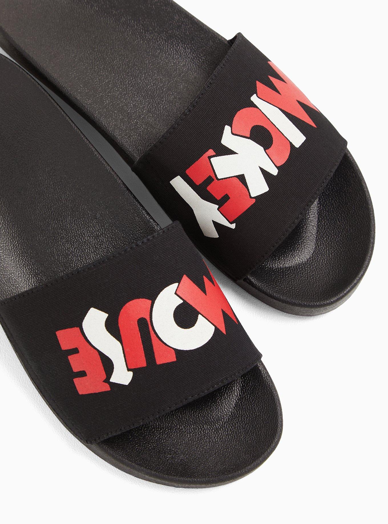 Plus Size Disney Mickey Mouse Black Slide (WW), BLACK, alternate