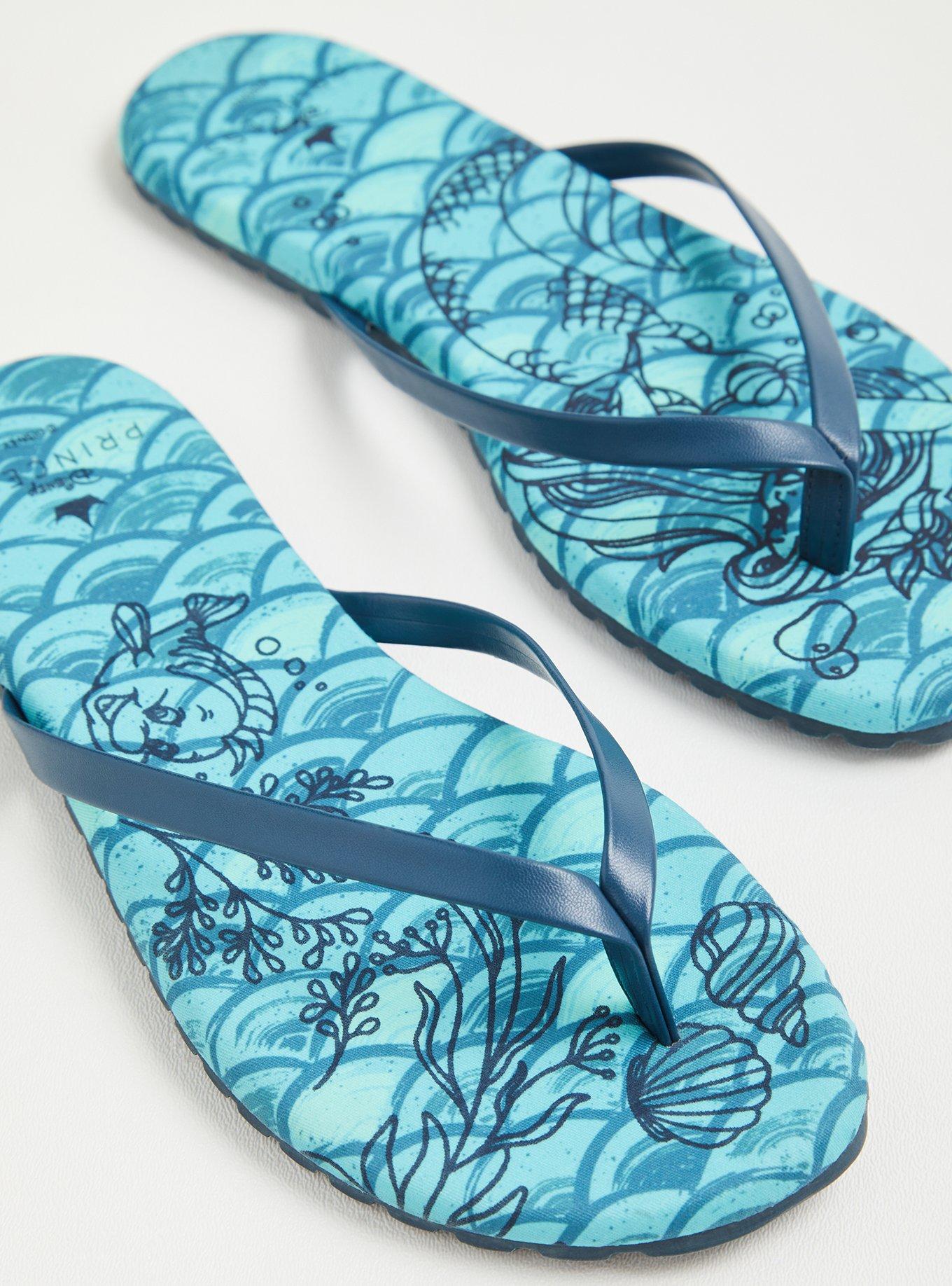 Disney The Little Mermaid Ariel Teal Flip Flop (WW), TEAL, alternate