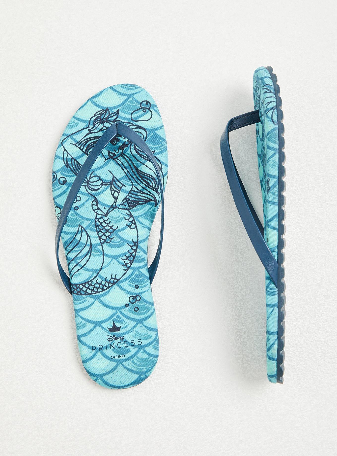 Disney The Little Mermaid Ariel Teal Flip Flop (WW), TEAL, alternate