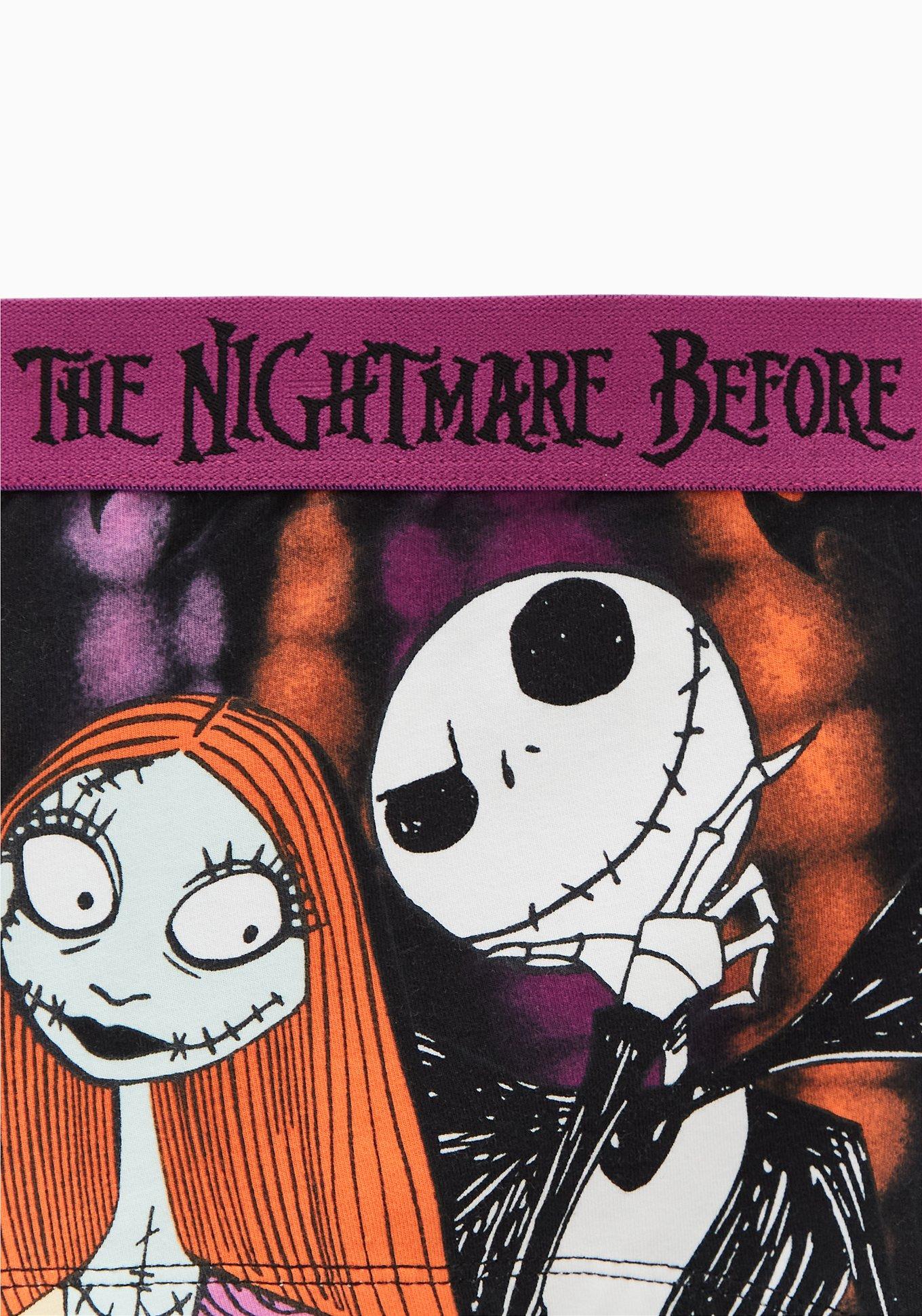 Plus Size Disney The Nightmare Before Christmas Jack & Sally Black Cotton Boyshort Panty , MULTI, alternate