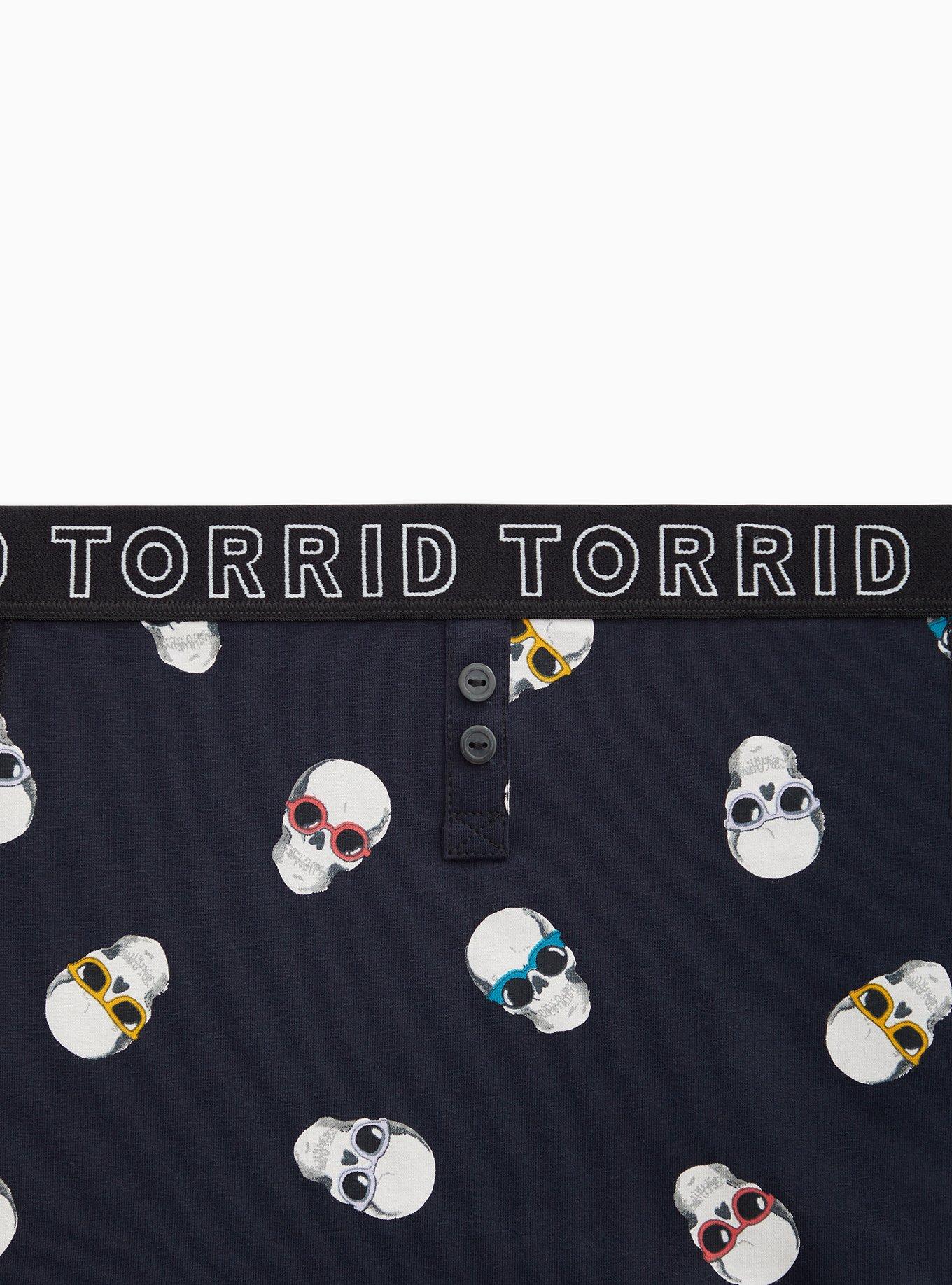 Plus Size Torrid Logo Cool Skulls Blue Cotton High Waist Panty, COOL SKULL, alternate