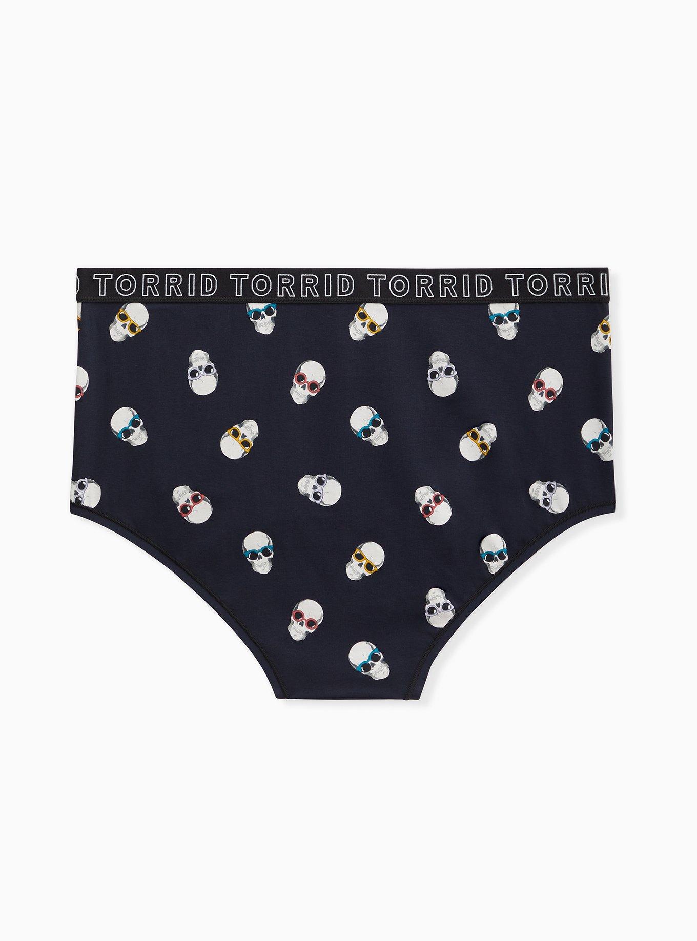 Plus Size Torrid Logo Cool Skulls Blue Cotton High Waist Panty, COOL SKULL, alternate