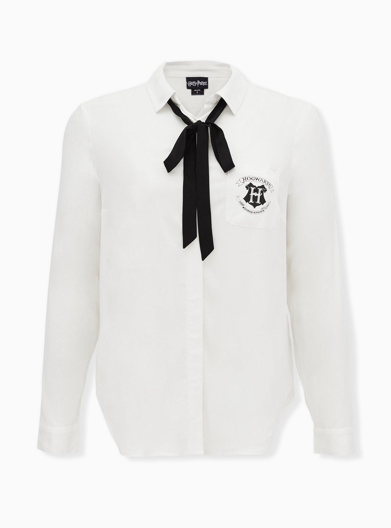 Plus Size - Harry Potter Hogwarts School Challis Necktie Button Front ...