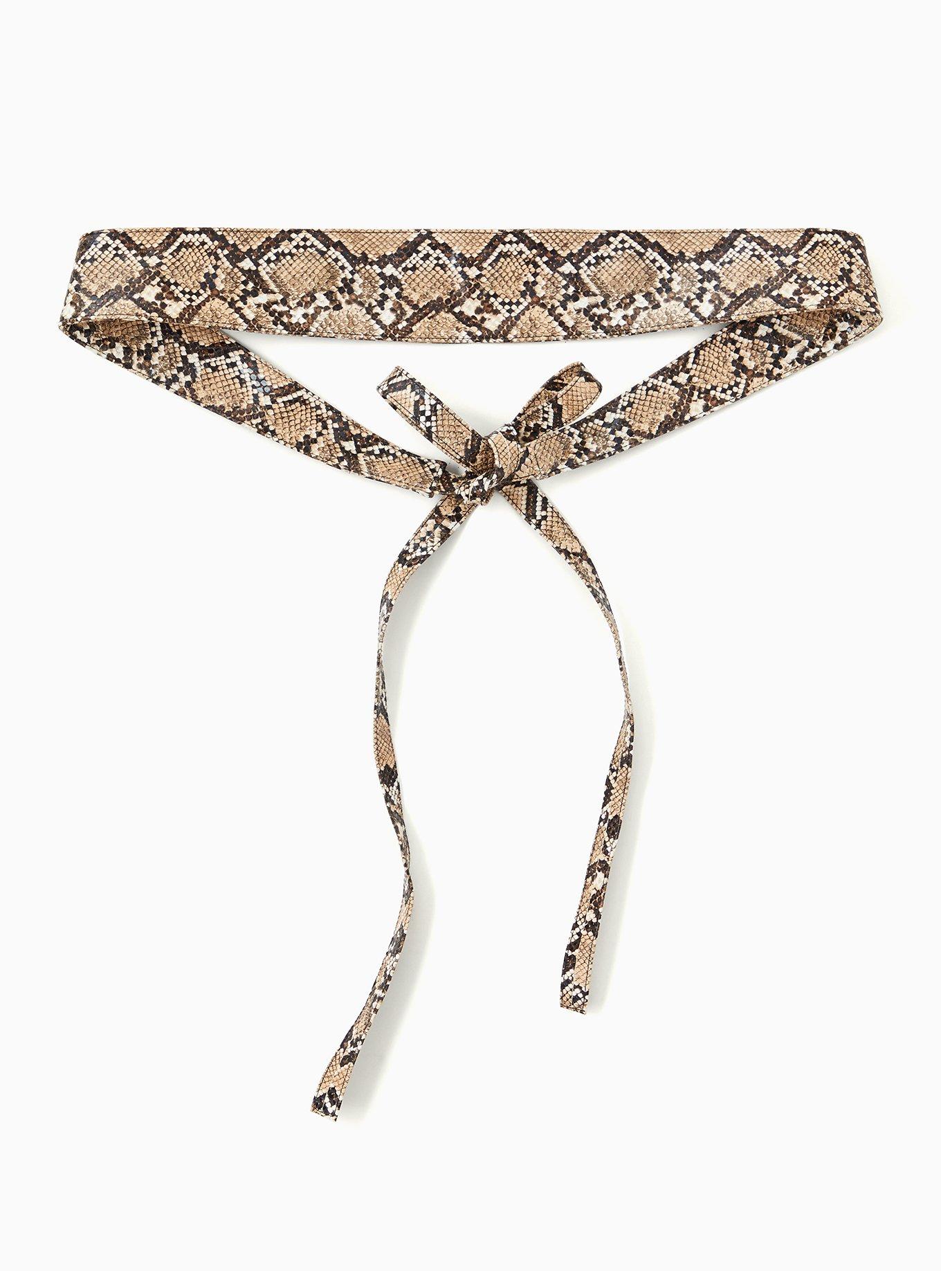 Plus Size Snakeskin Faux Leather Wrap Belt, MULTI, alternate