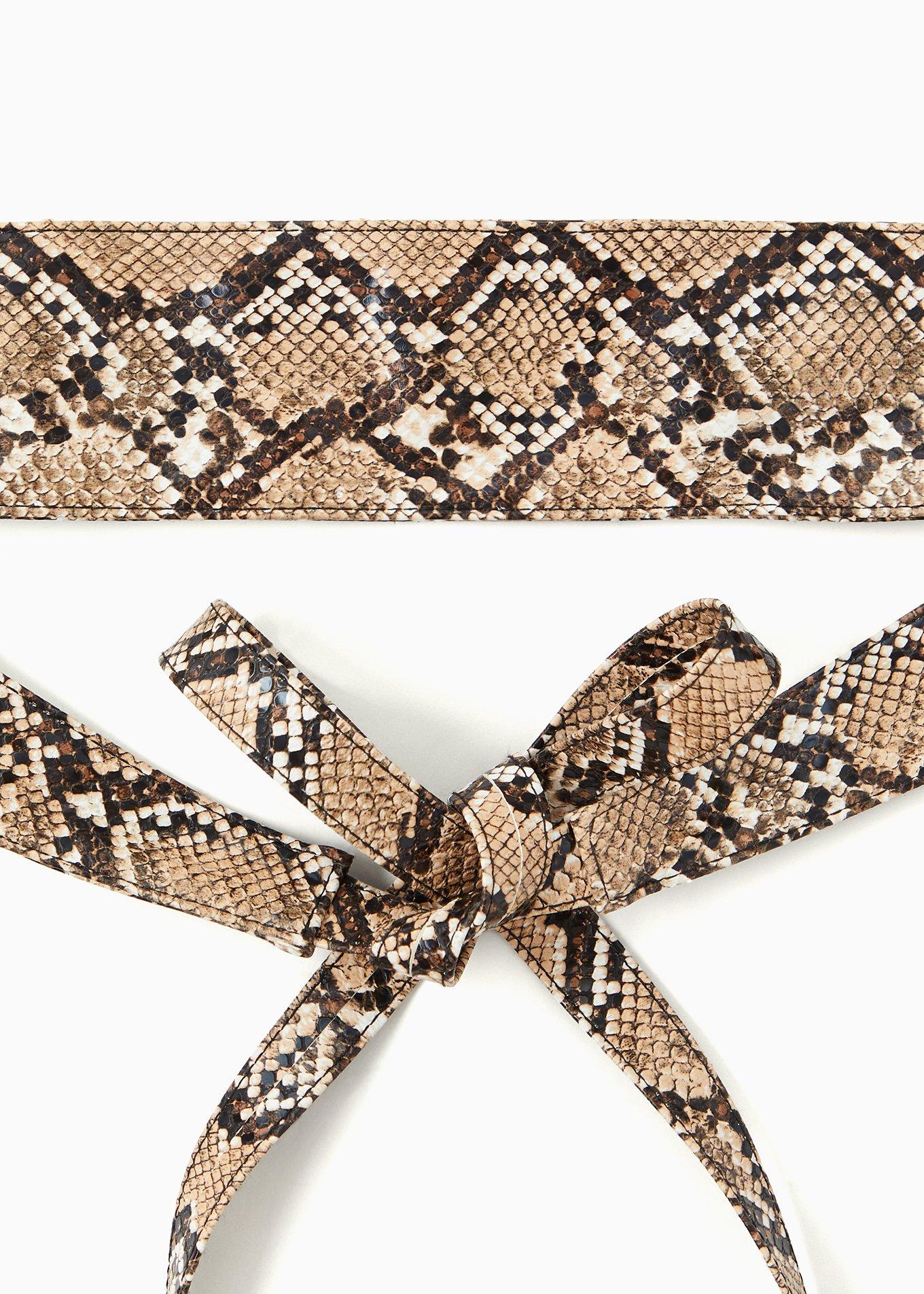 Plus Size Snakeskin Faux Leather Wrap Belt, MULTI, alternate