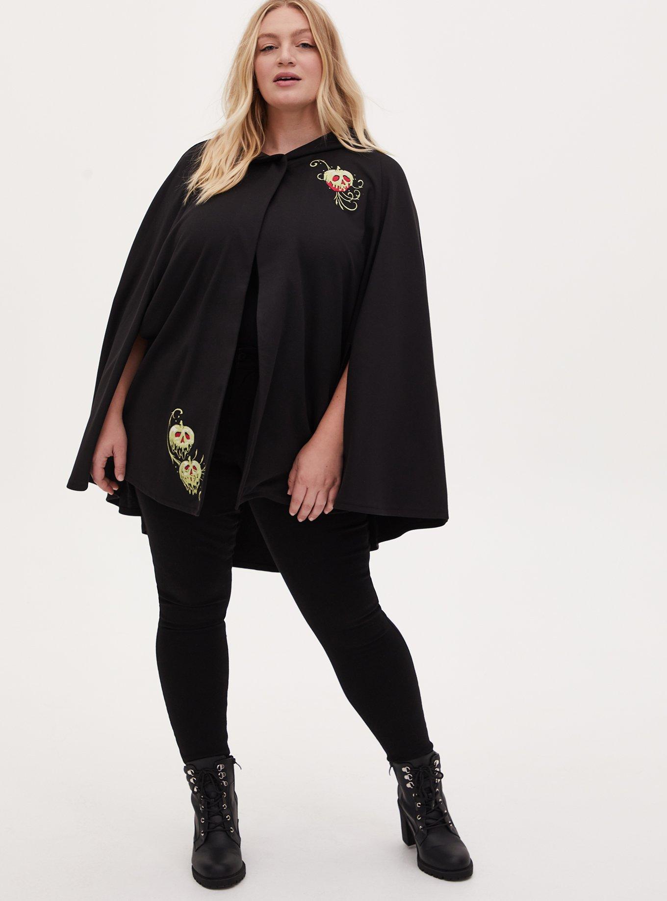 Disney Snow White and the Seven Dwarfs Evil Queen Poison Apple Black Hooded Cape, DEEP BLACK, alternate