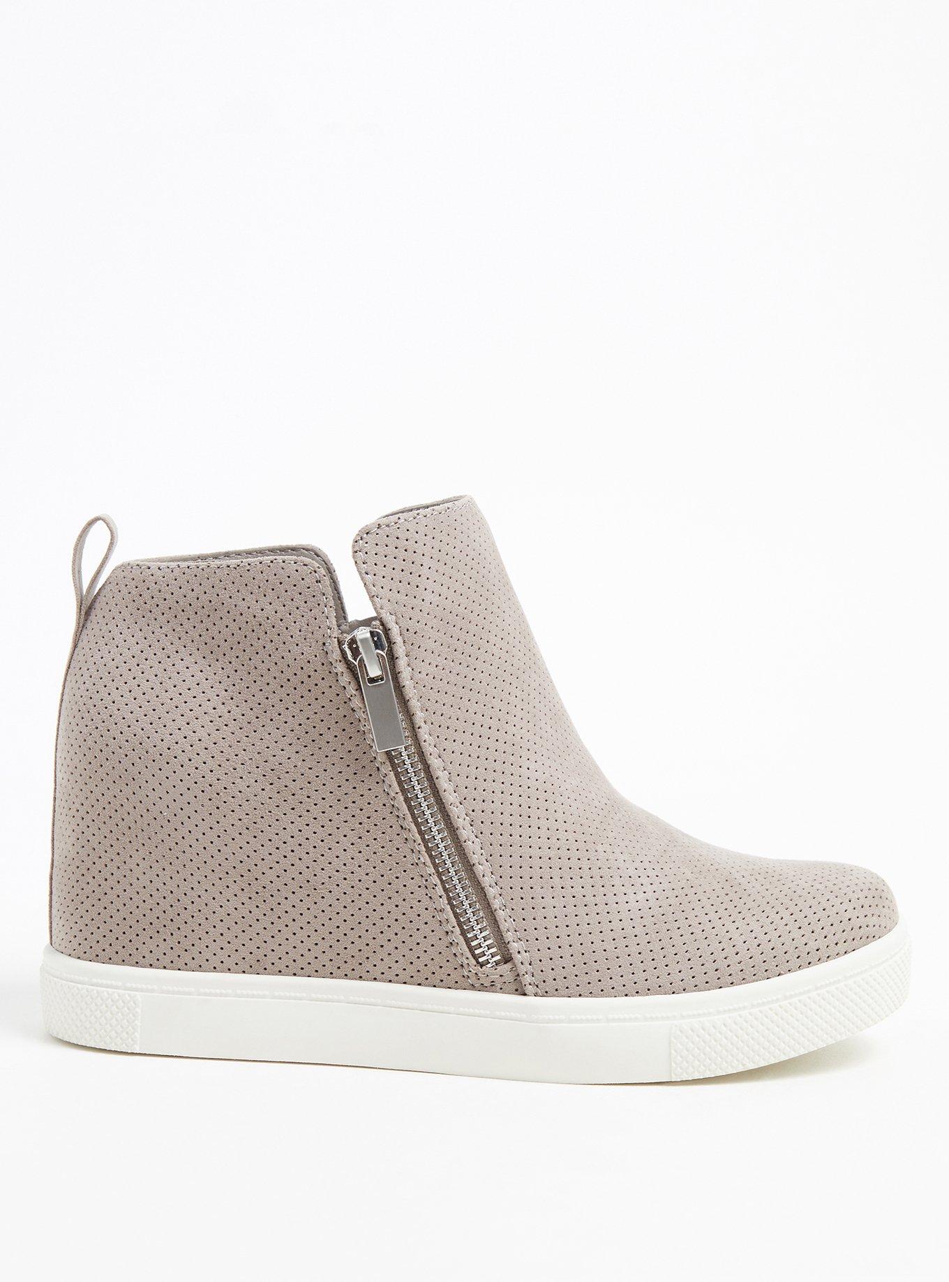 Grey suede sale wedge sneakers